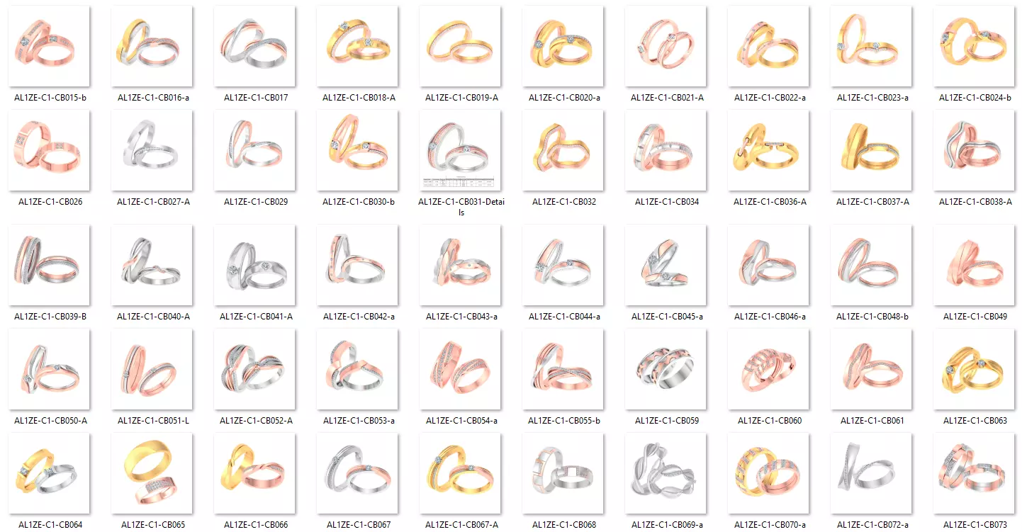 53 ring set 3D print model_0