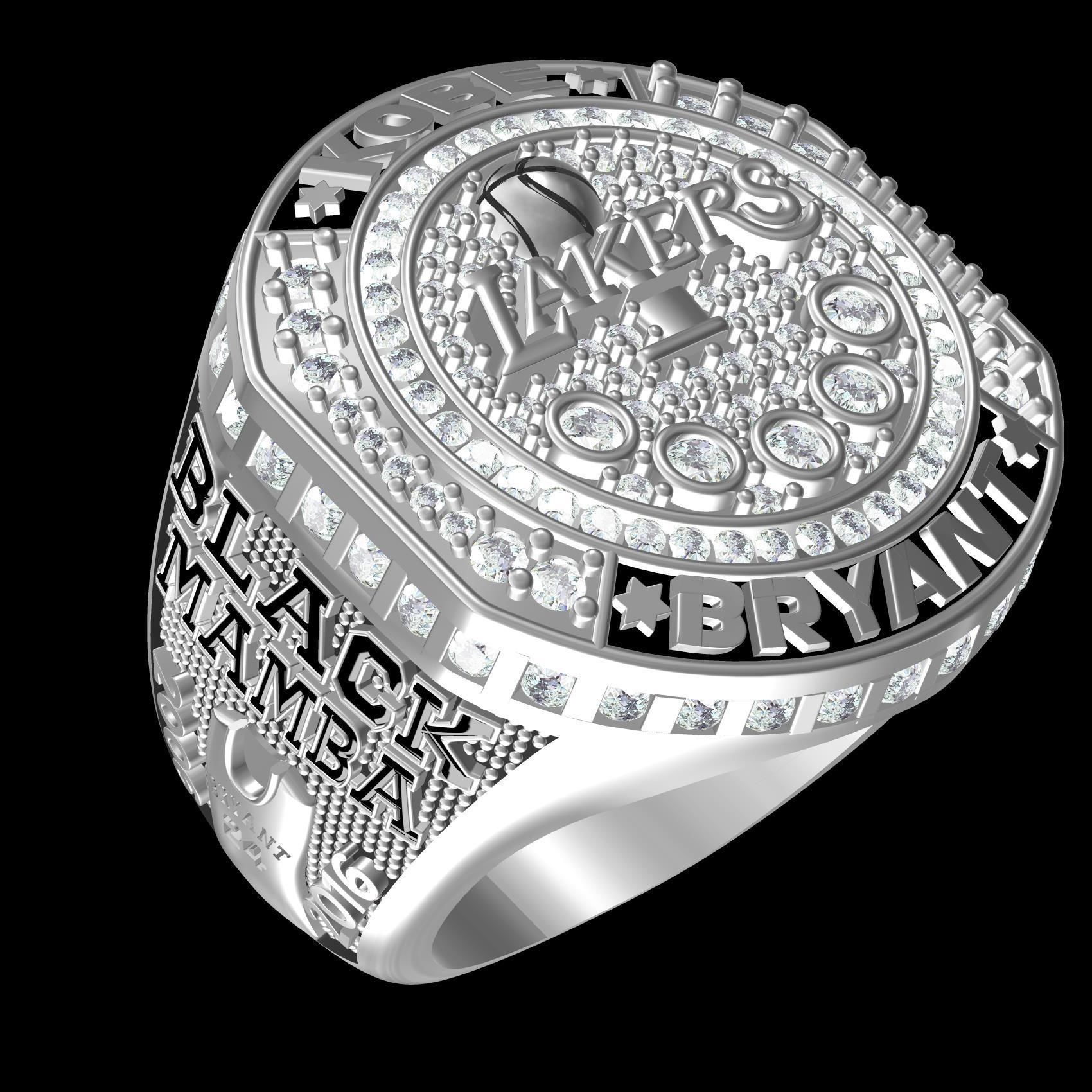 Black Mamba Lakers Championship Ring 3D print model_11