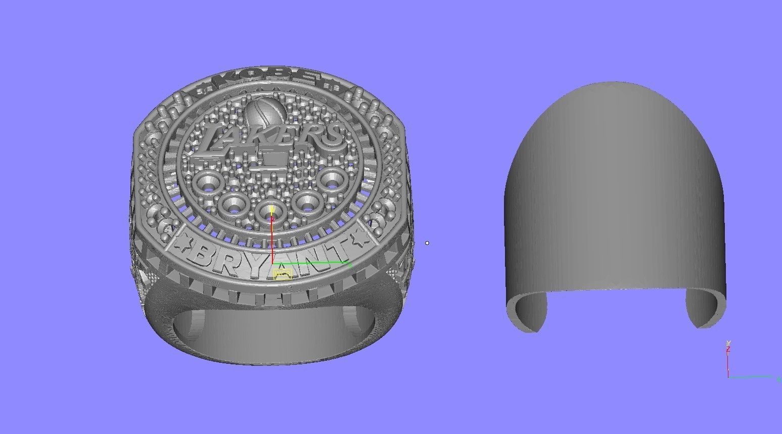 Black Mamba Lakers Championship Ring 3D print model_13