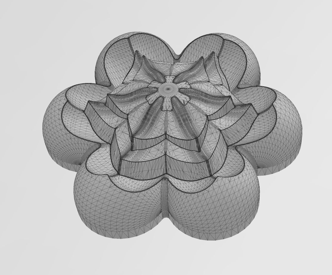 Corolla flower Florentine rosette onlay relief 3D print model_12