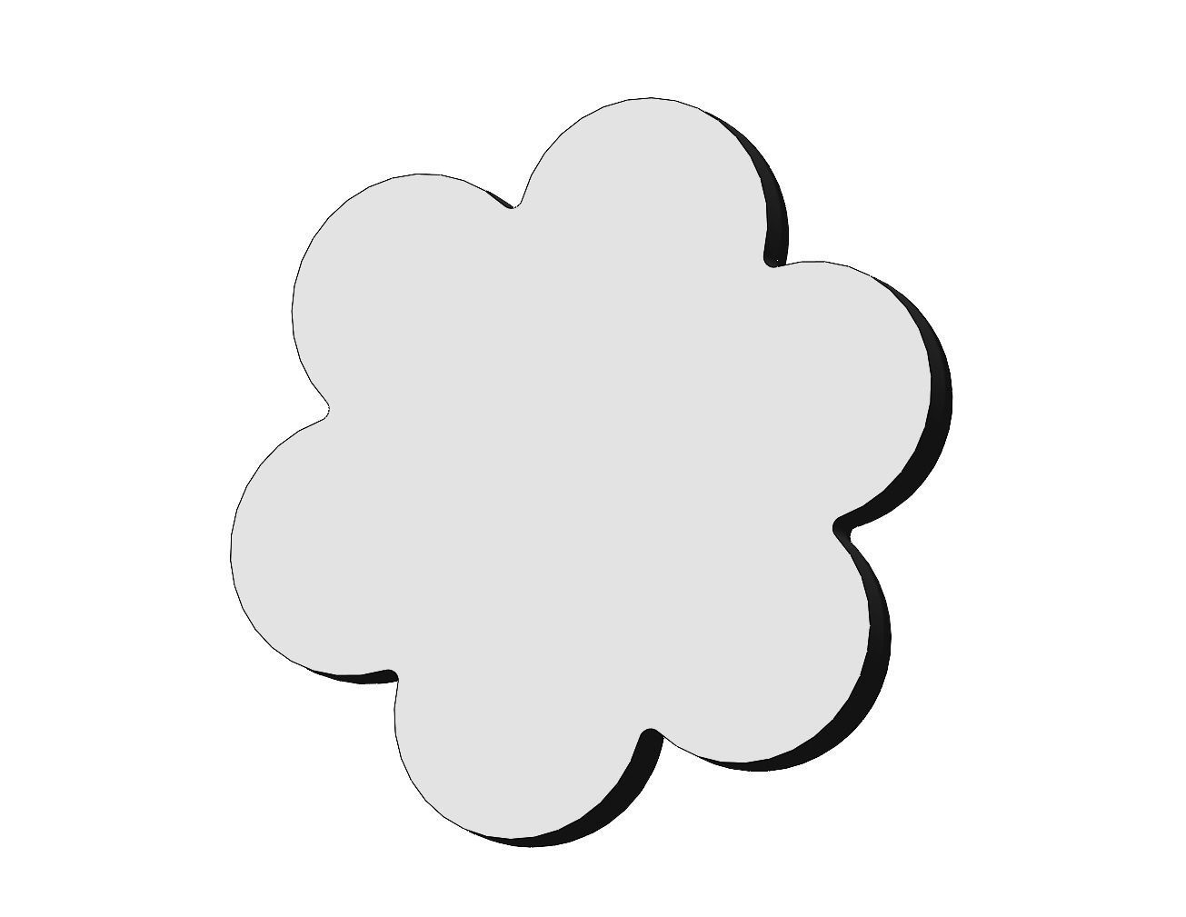 Corolla flower Florentine rosette onlay relief 3D print model_9