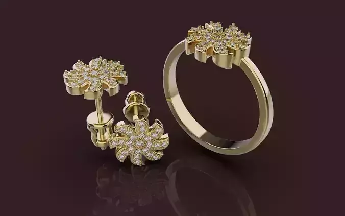 Rings and Earrings 0082 3D print model