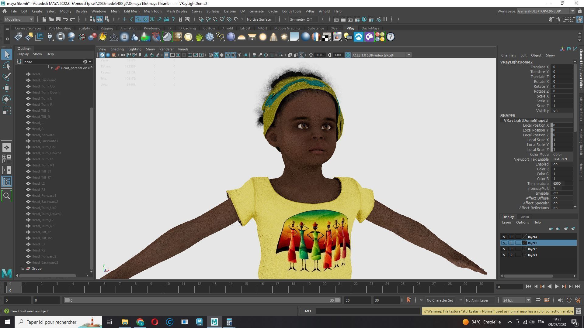 Kimani-Realistic African girl Low-poly 3D model_20