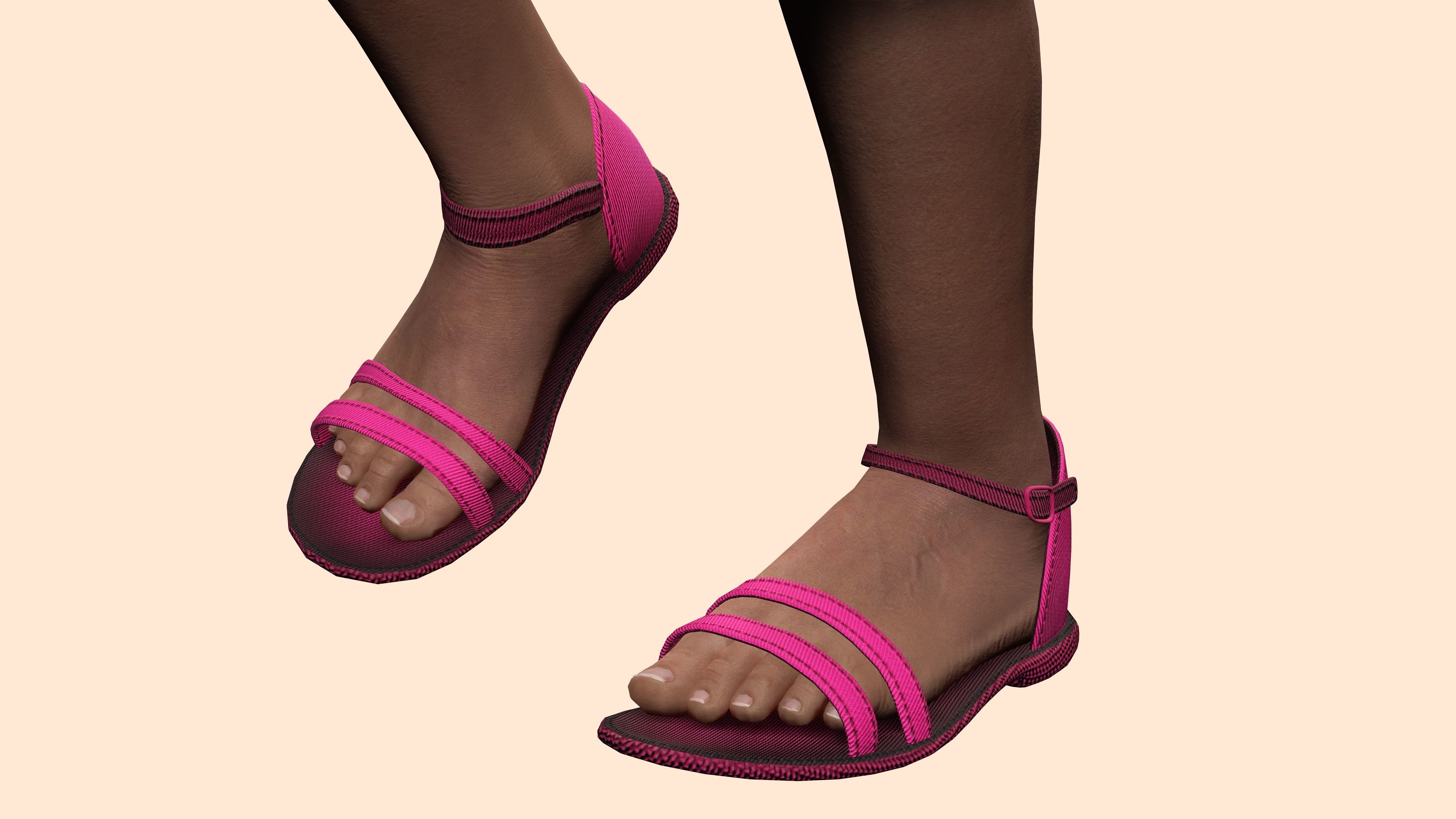 Kimani-Realistic African girl Low-poly 3D model_6