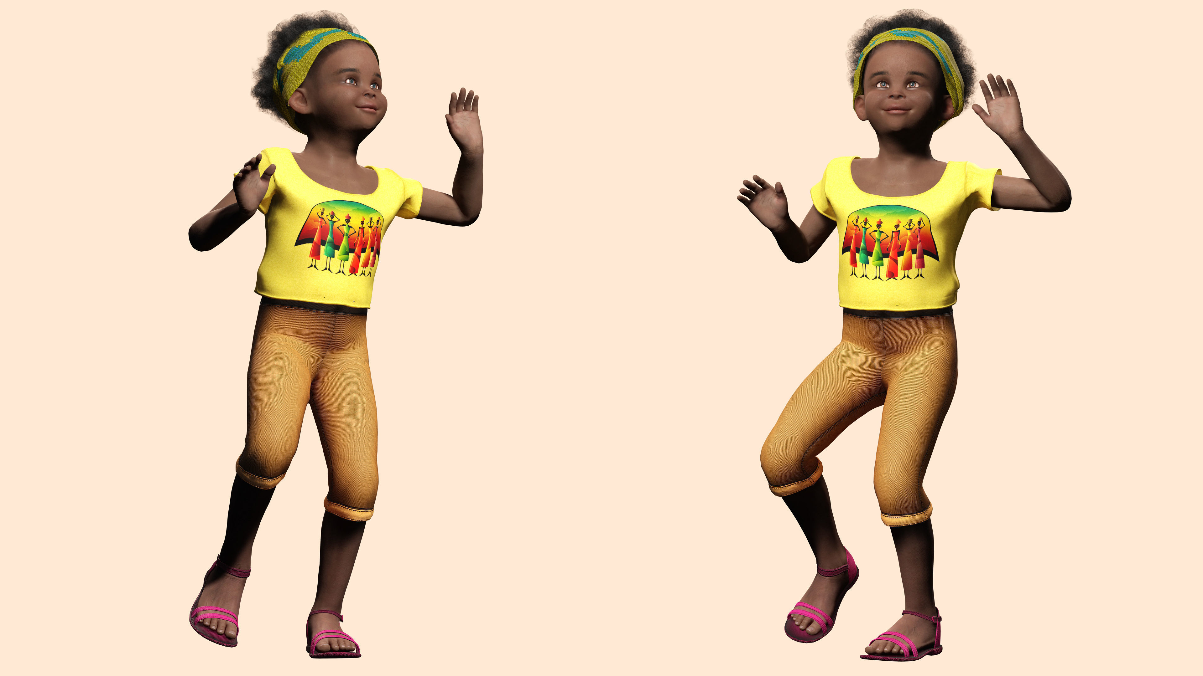 Kimani-Realistic African girl Low-poly 3D model_2