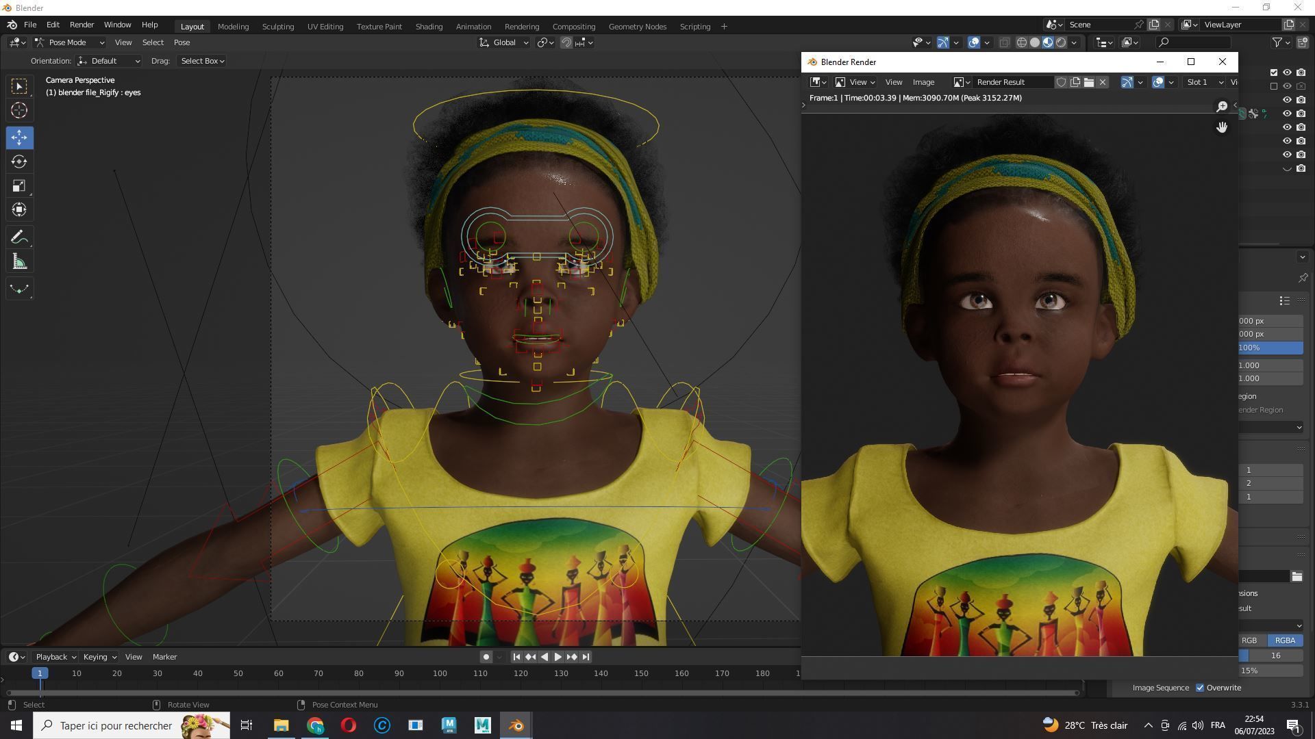 Kimani-Realistic African girl Low-poly 3D model_17