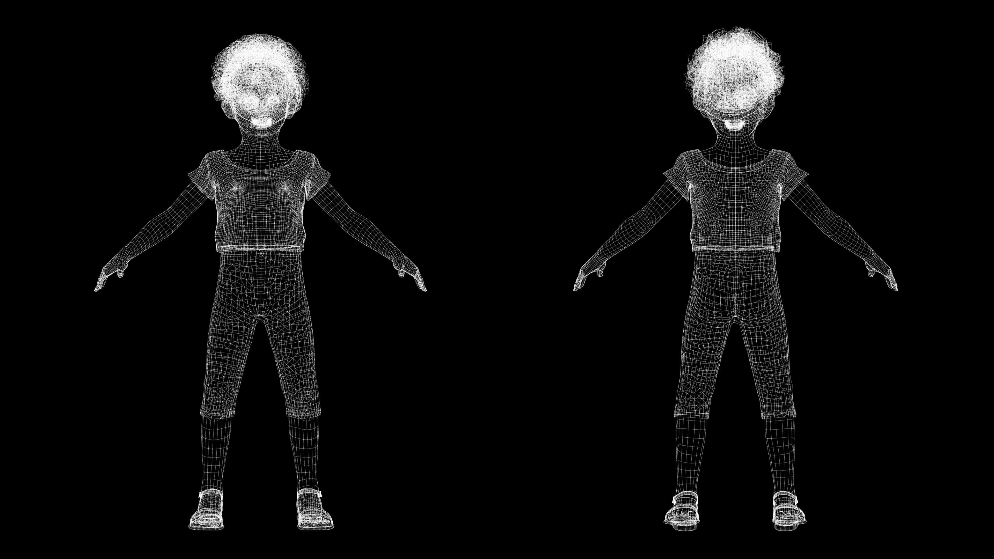 Kimani-Realistic African girl Low-poly 3D model_14