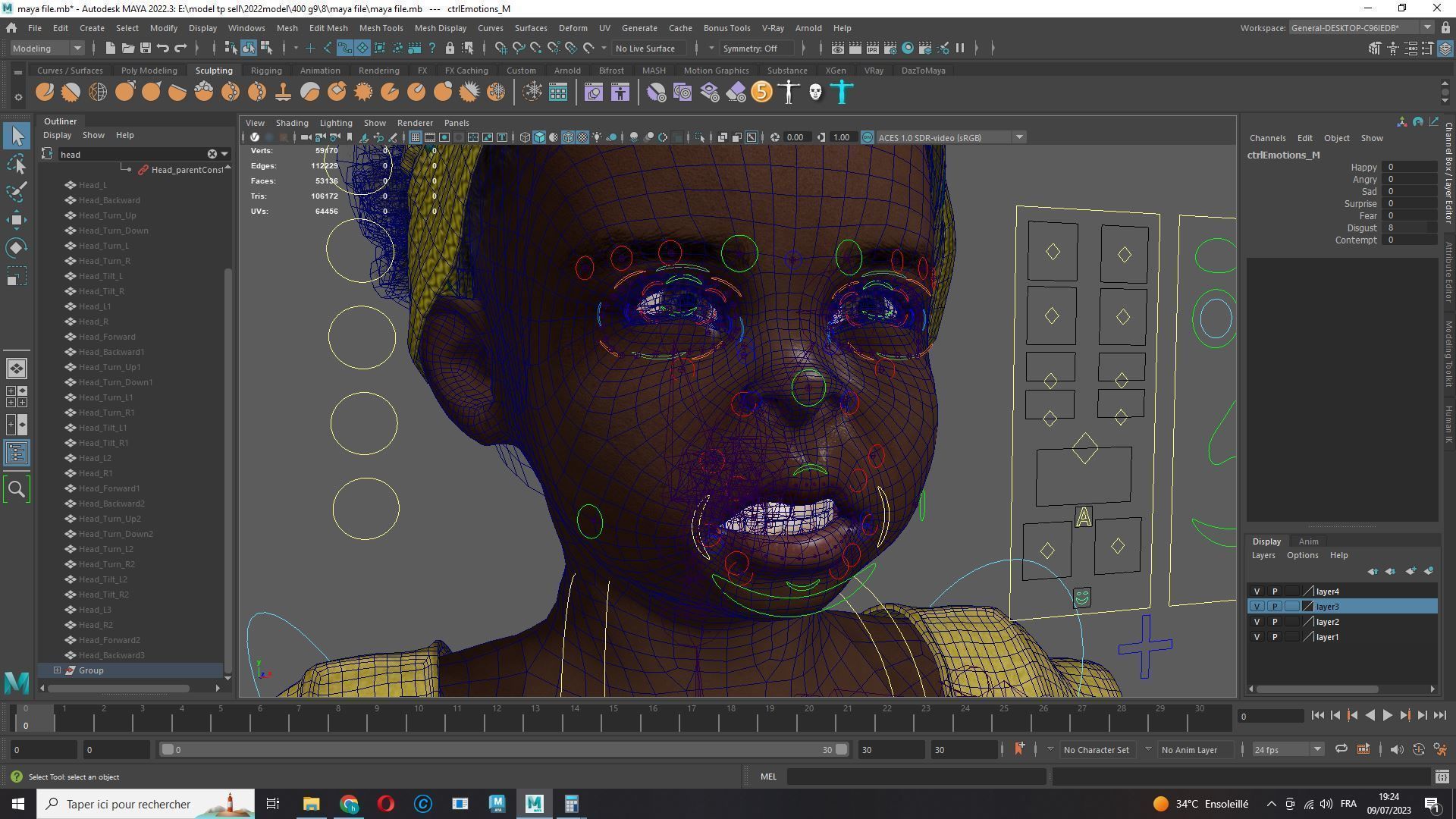 Kimani-Realistic African girl Low-poly 3D model_19