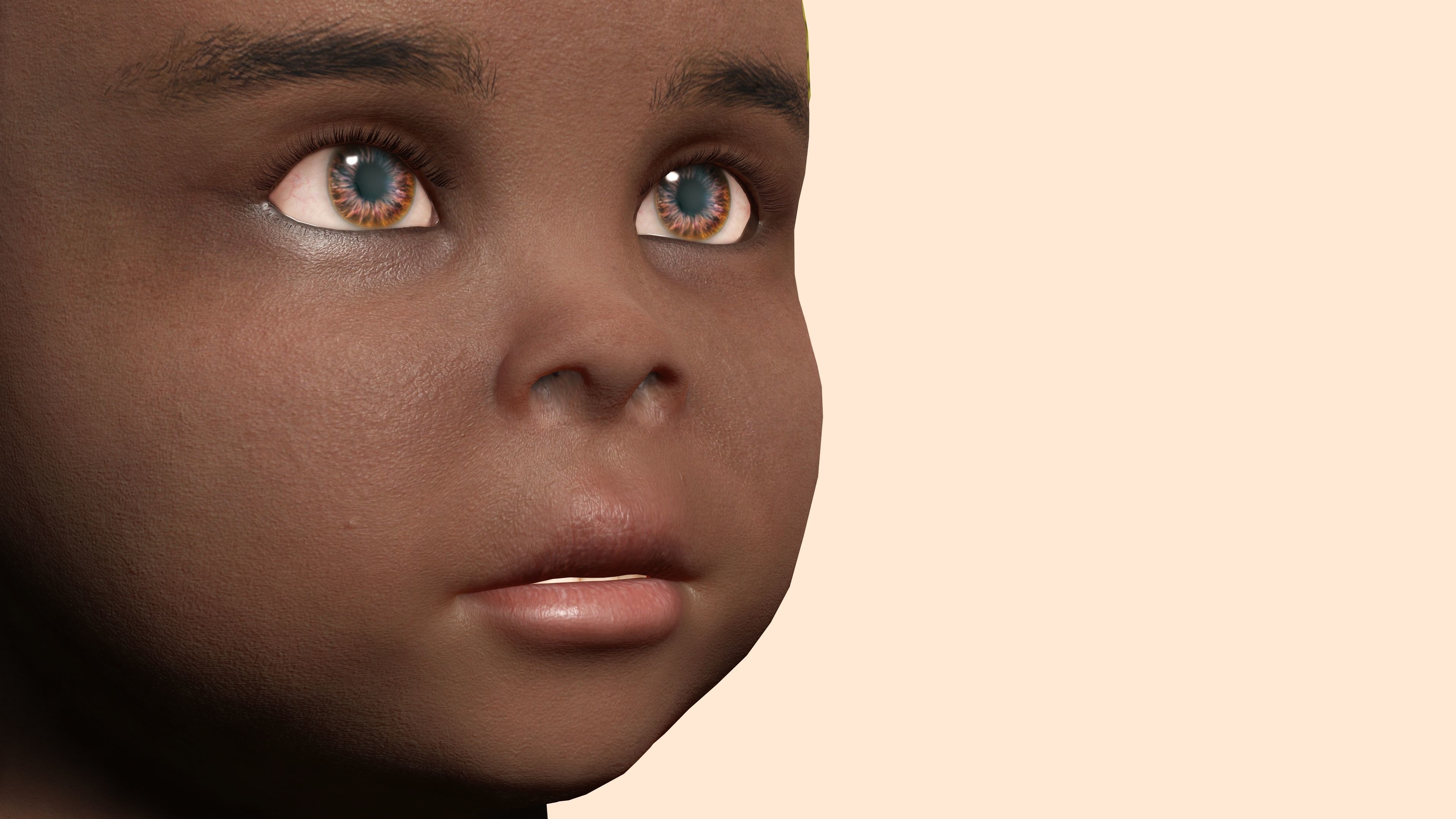 Kimani-Realistic African girl Low-poly 3D model_8