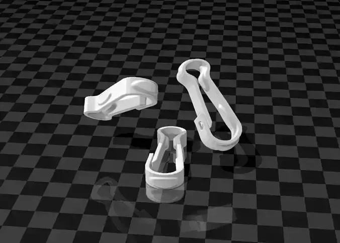 Strong carabiner for tarp or tent rope 3D print model
