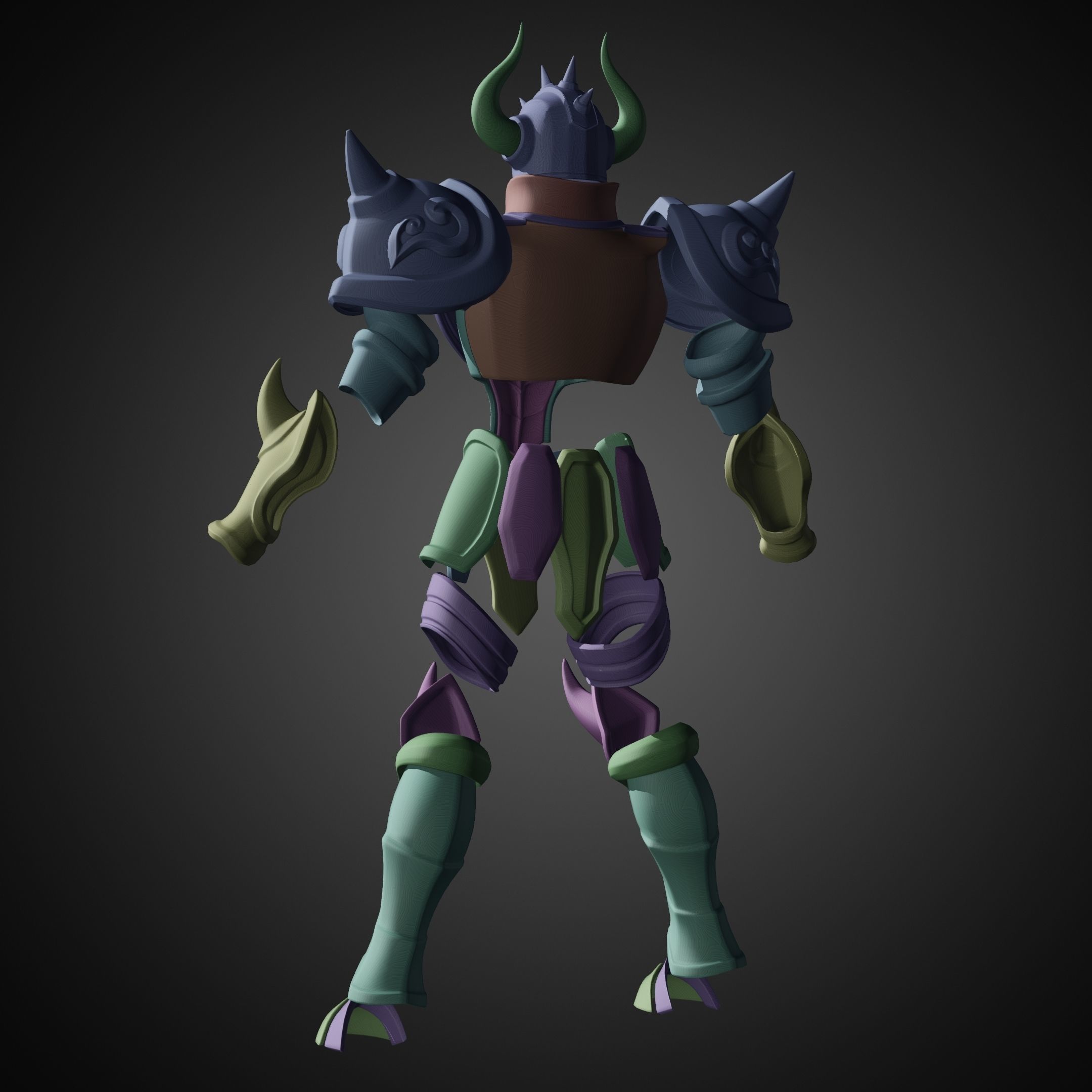 Saint Seiya Taurus Aldebaran Helmet and Armor for Cosplay 3D Model Collection_14