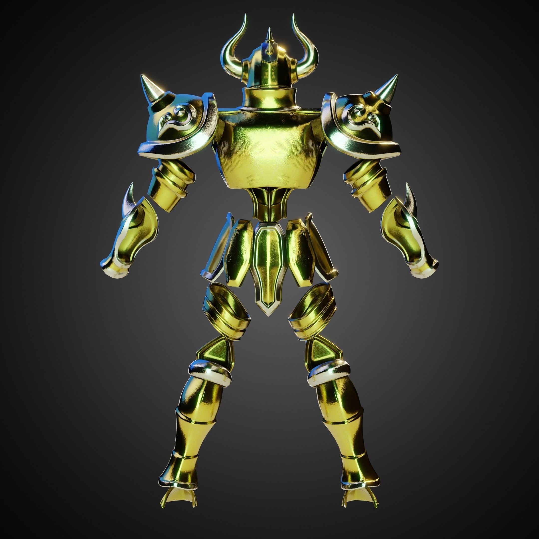 Saint Seiya Taurus Aldebaran Helmet and Armor for Cosplay 3D Model Collection_7