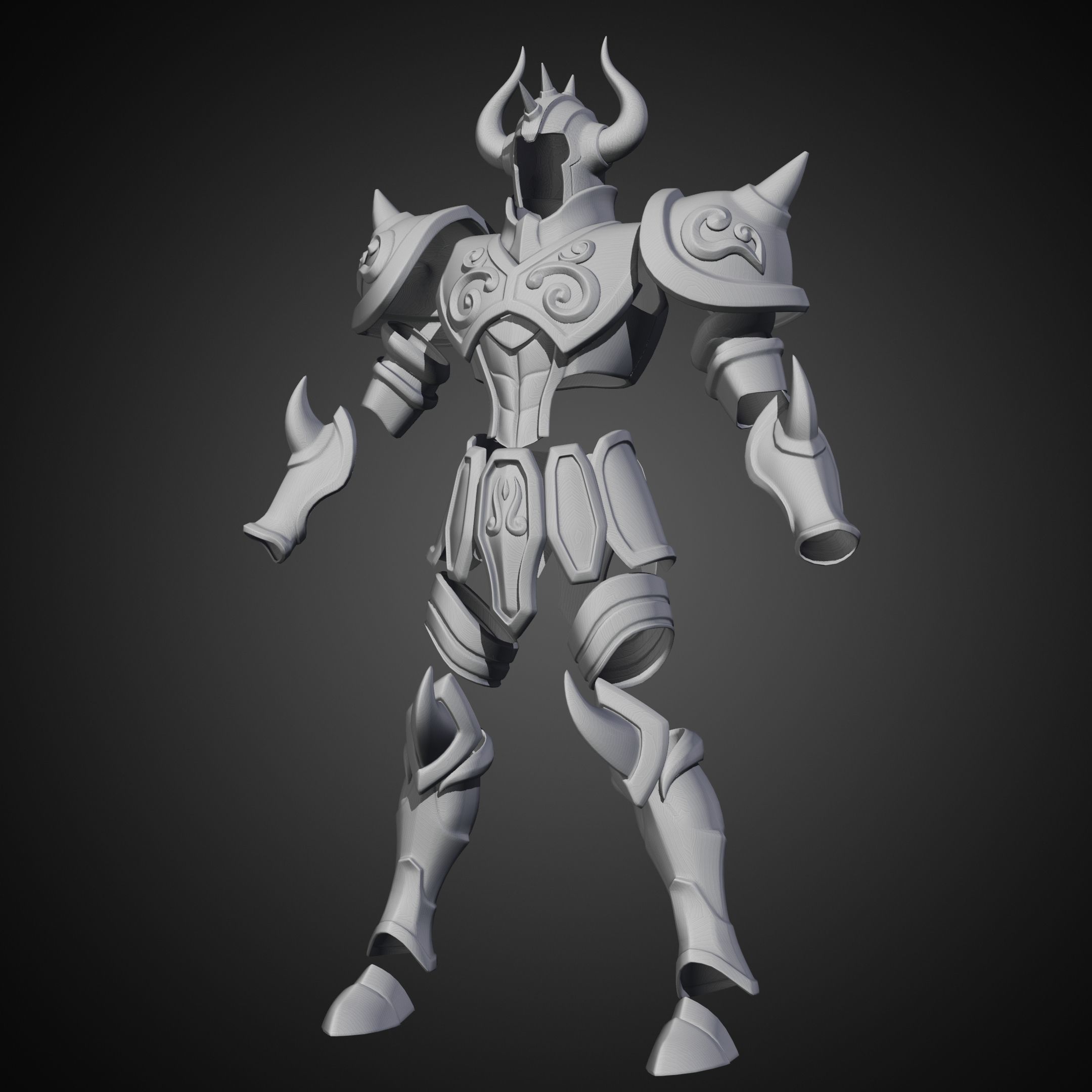 Saint Seiya Taurus Aldebaran Helmet and Armor for Cosplay 3D Model Collection_11