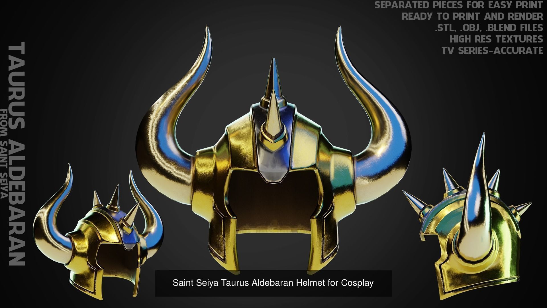 Saint Seiya Taurus Aldebaran Helmet and Armor for Cosplay 3D Model Collection_1