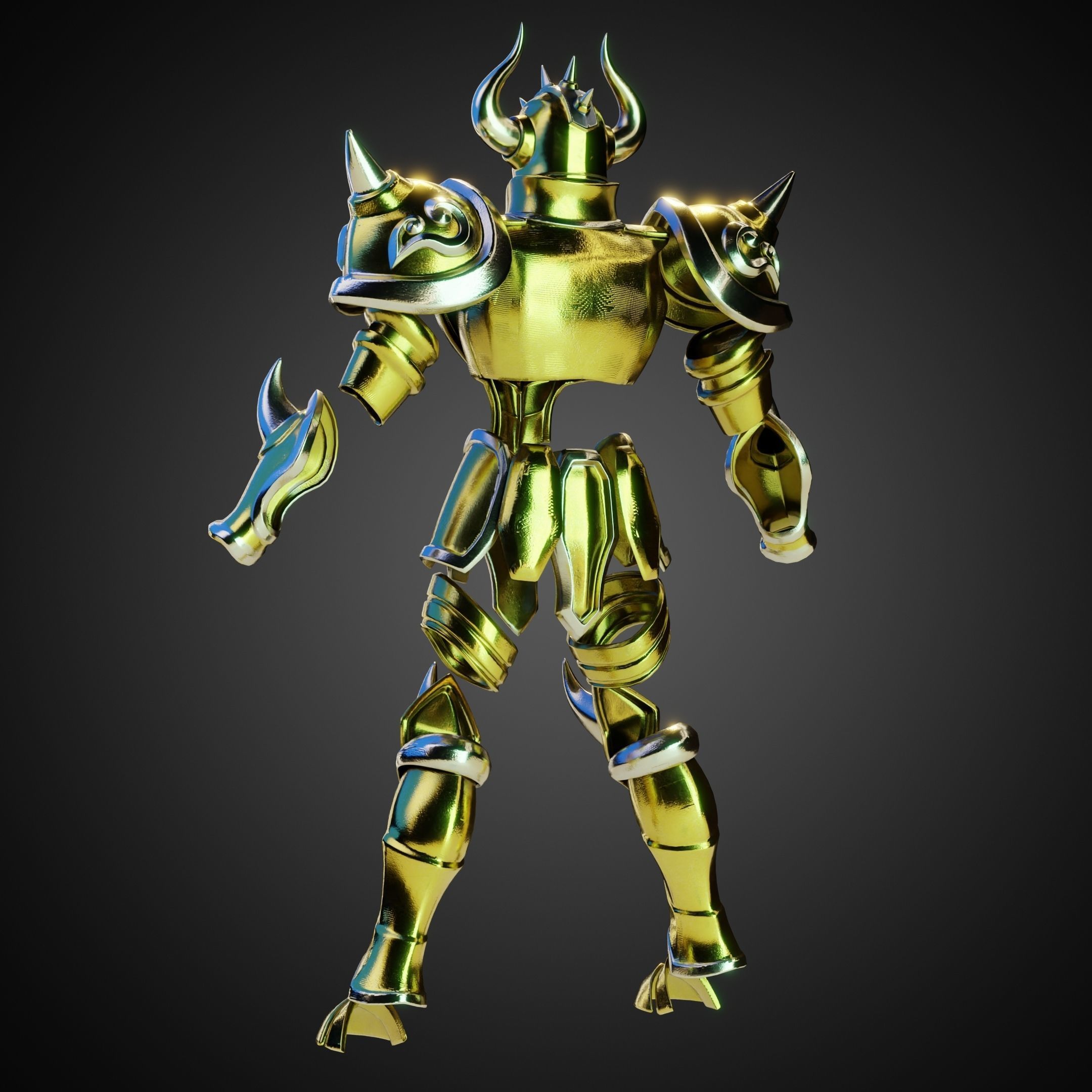 Saint Seiya Taurus Aldebaran Helmet and Armor for Cosplay 3D Model Collection_6