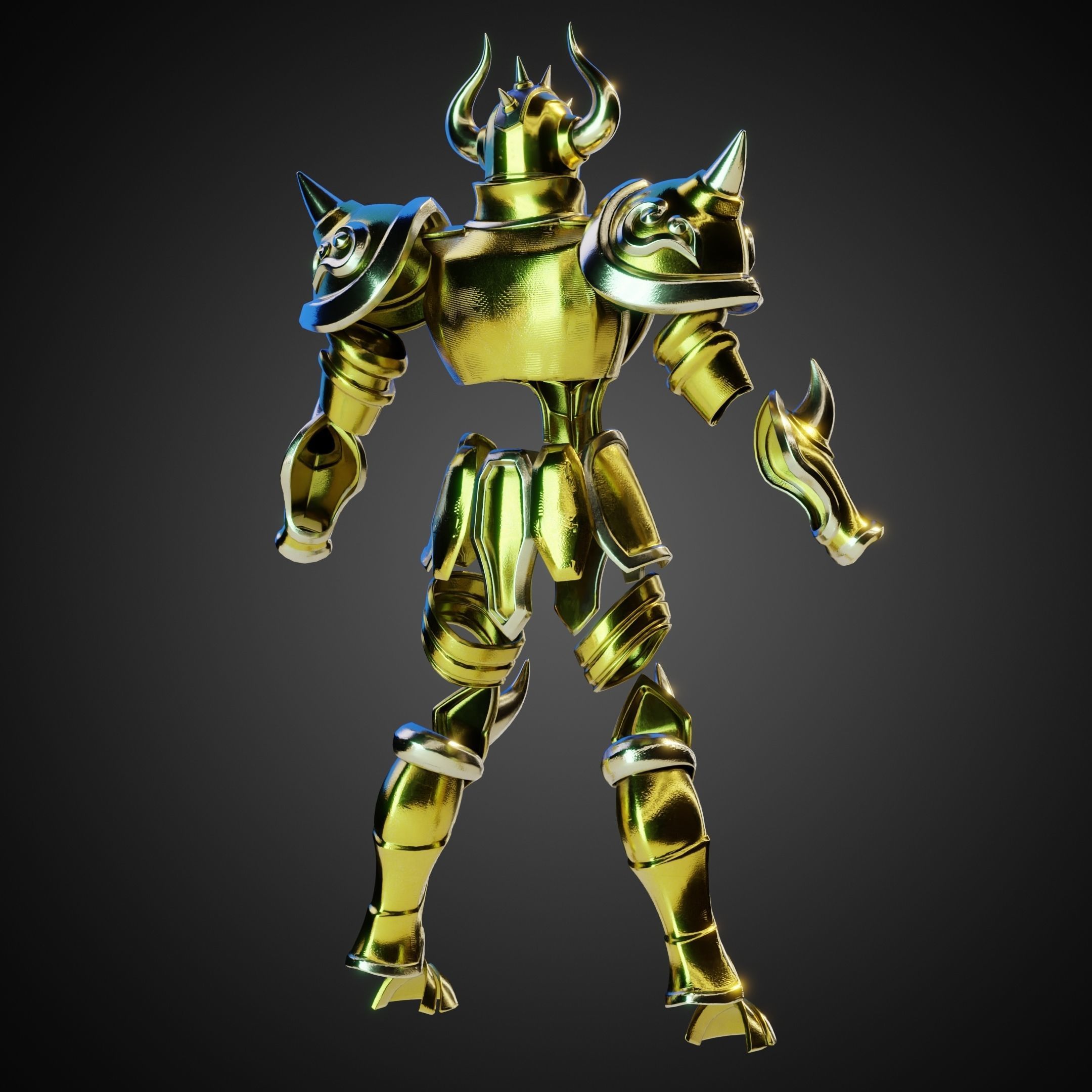 Saint Seiya Taurus Aldebaran Helmet and Armor for Cosplay 3D Model Collection_8