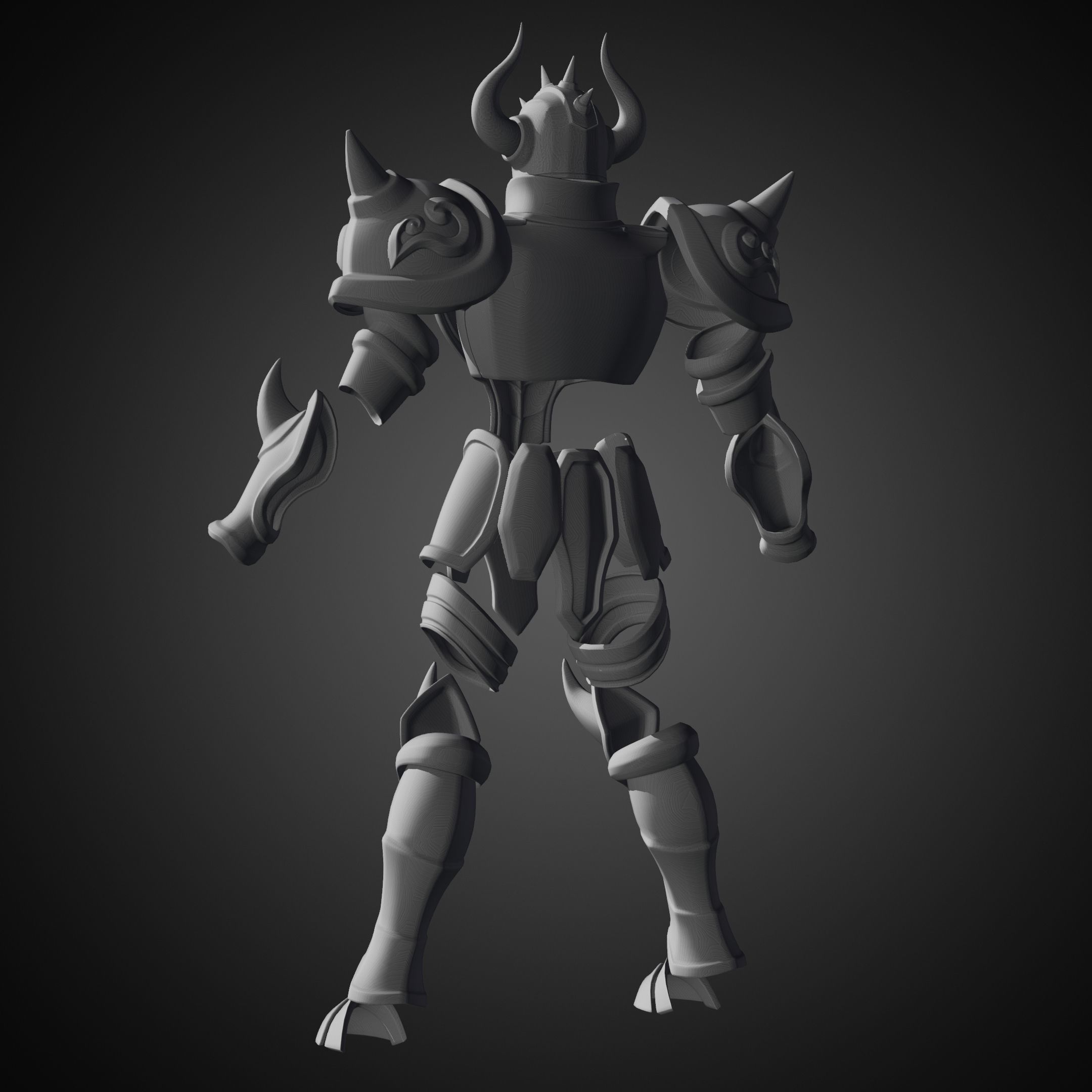 Saint Seiya Taurus Aldebaran Helmet and Armor for Cosplay 3D Model Collection_12