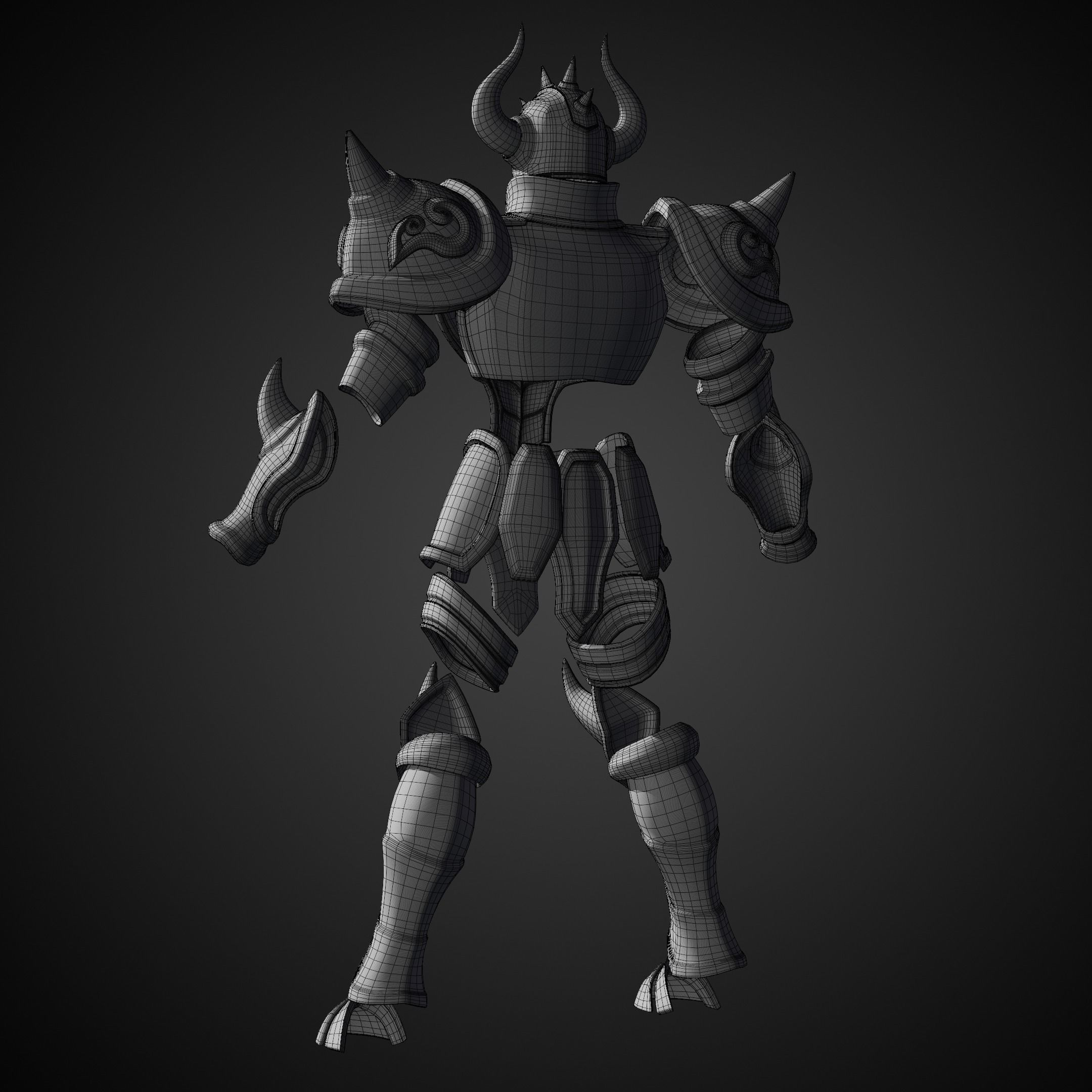 Saint Seiya Taurus Aldebaran Helmet and Armor for Cosplay 3D Model Collection_16