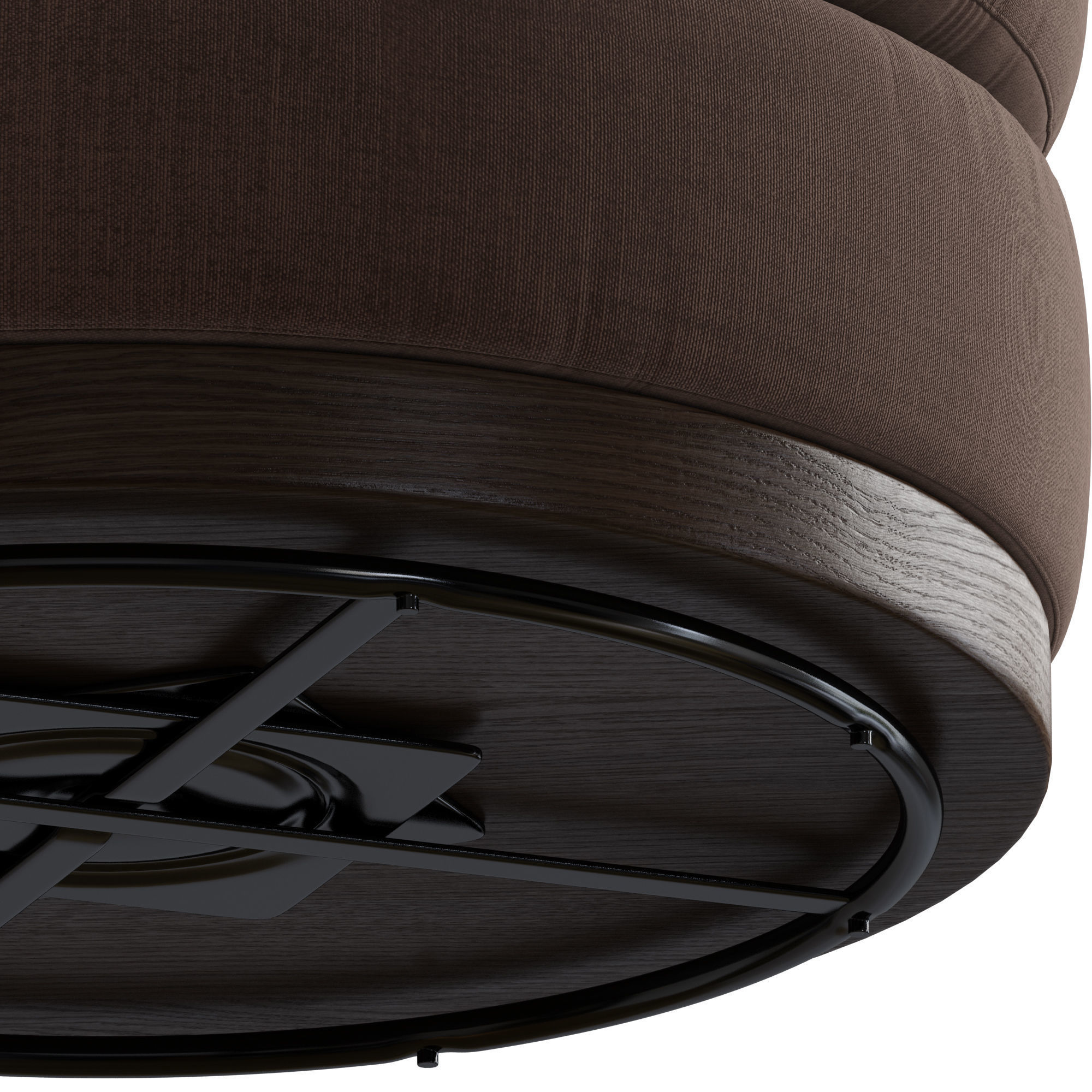 Potterybarn Balboa Upholstered Swivel Armchair with Wood Base 3D model_9