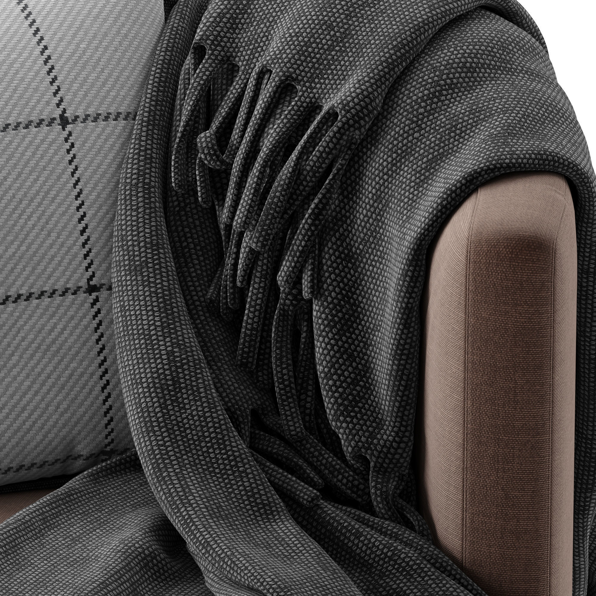 Potterybarn Balboa Upholstered Swivel Armchair with Wood Base 3D model_6