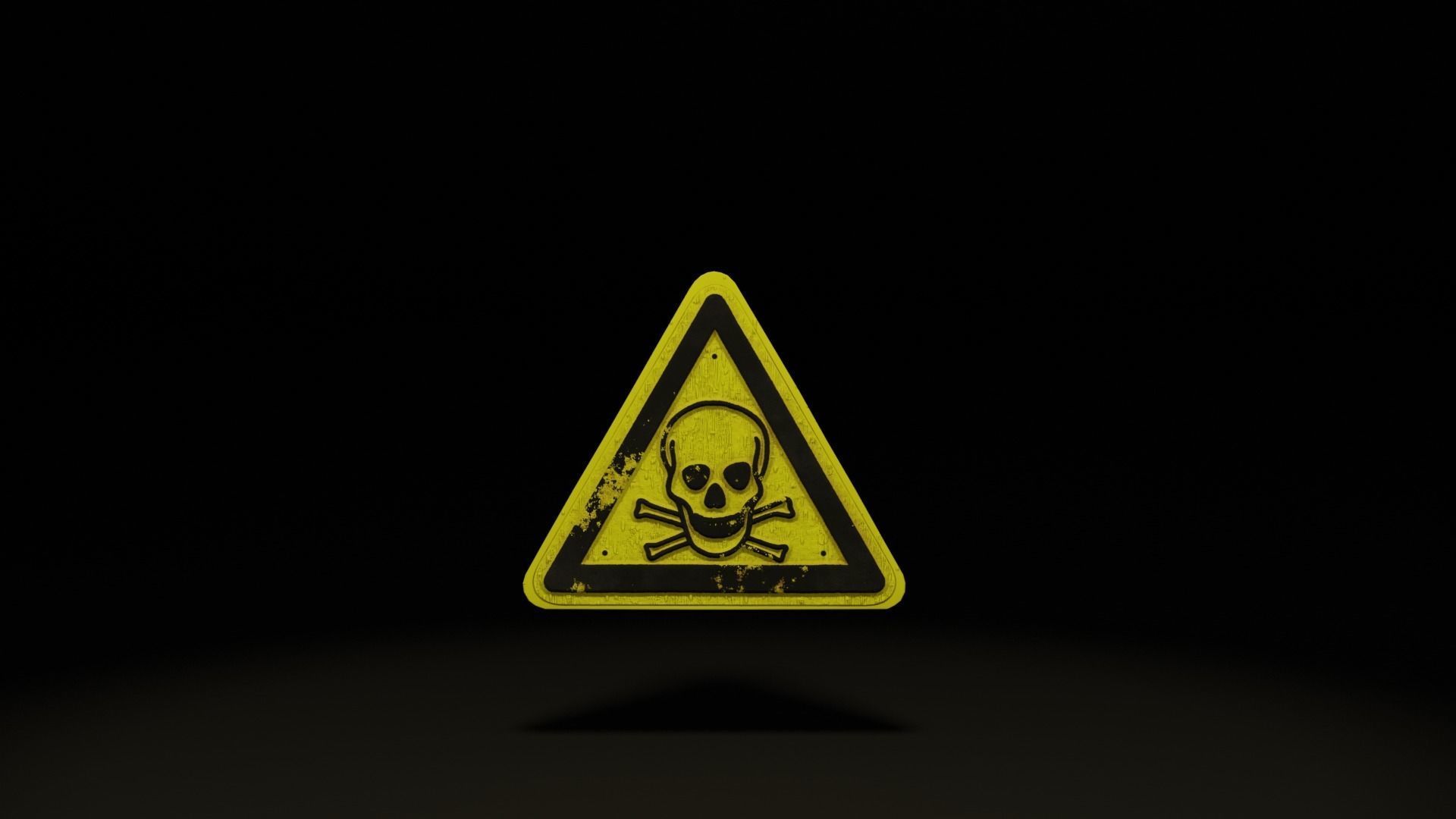 Street Signs Low-poly Low-poly 3D model_4