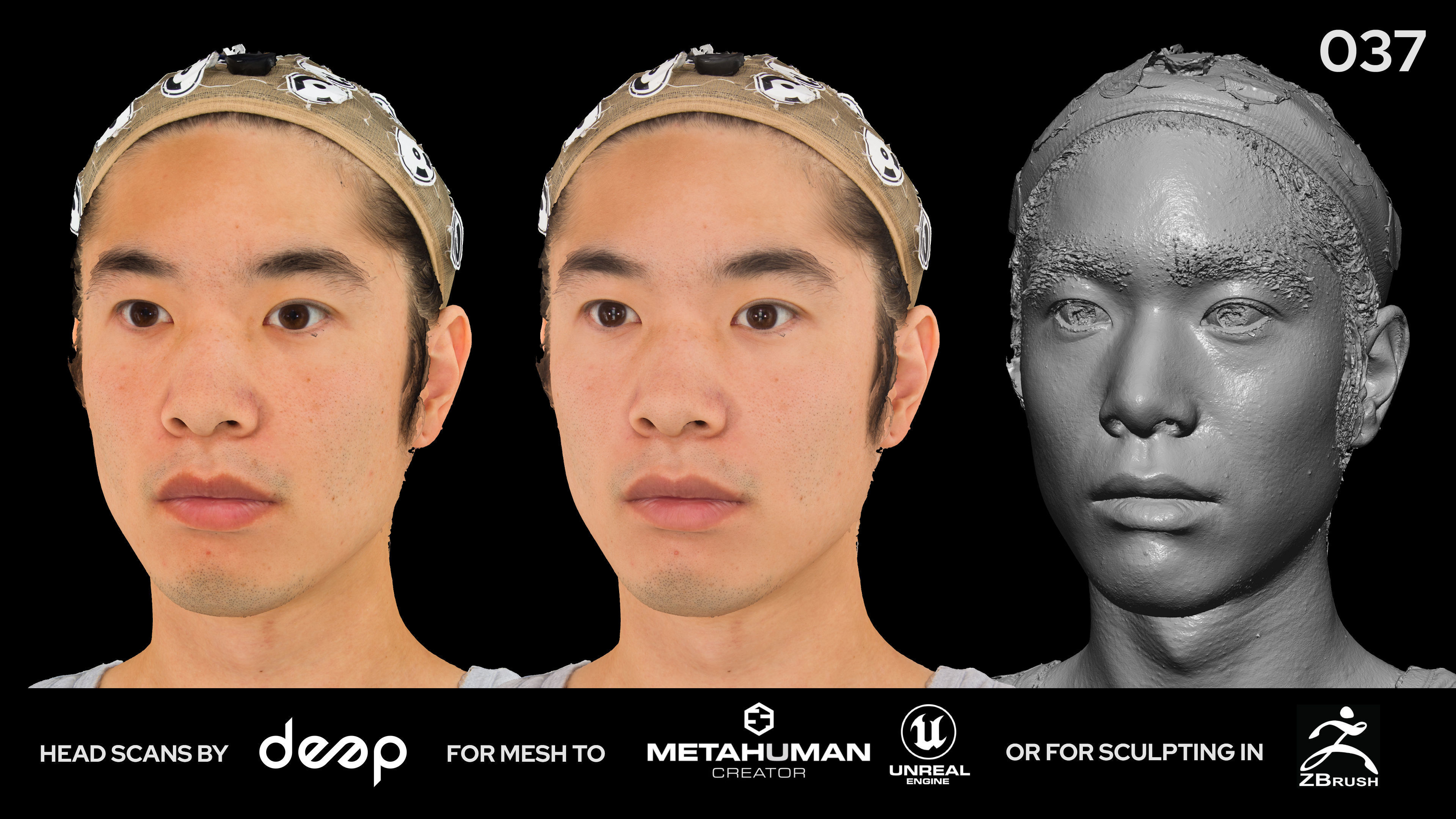 Asian Male 30s head scan 037 3D model_2
