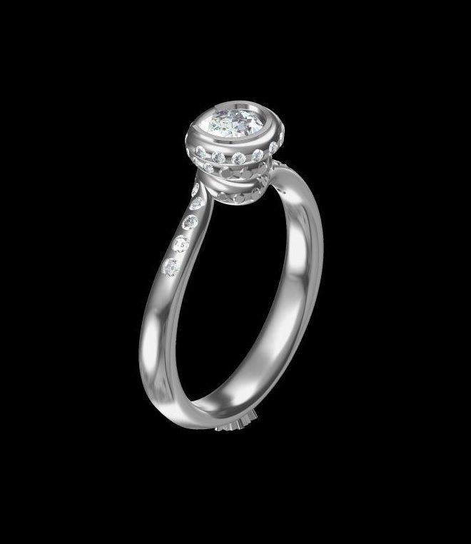 Moissanite Purpose Ring 3D print model_3