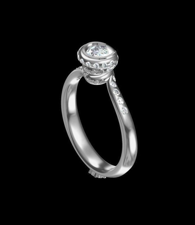 Moissanite Purpose Ring 3D print model_4
