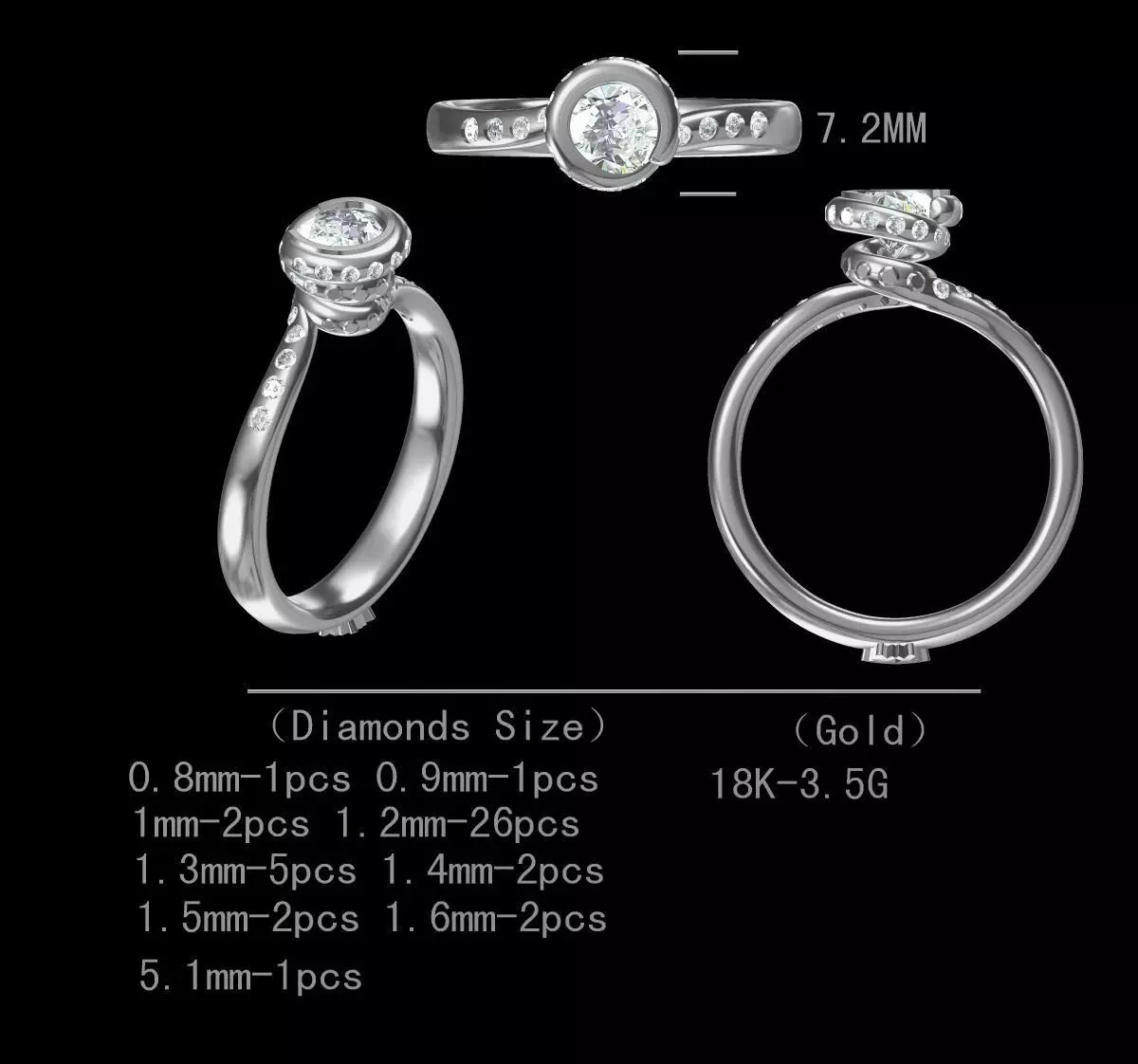 Moissanite Purpose Ring 3D print model_0