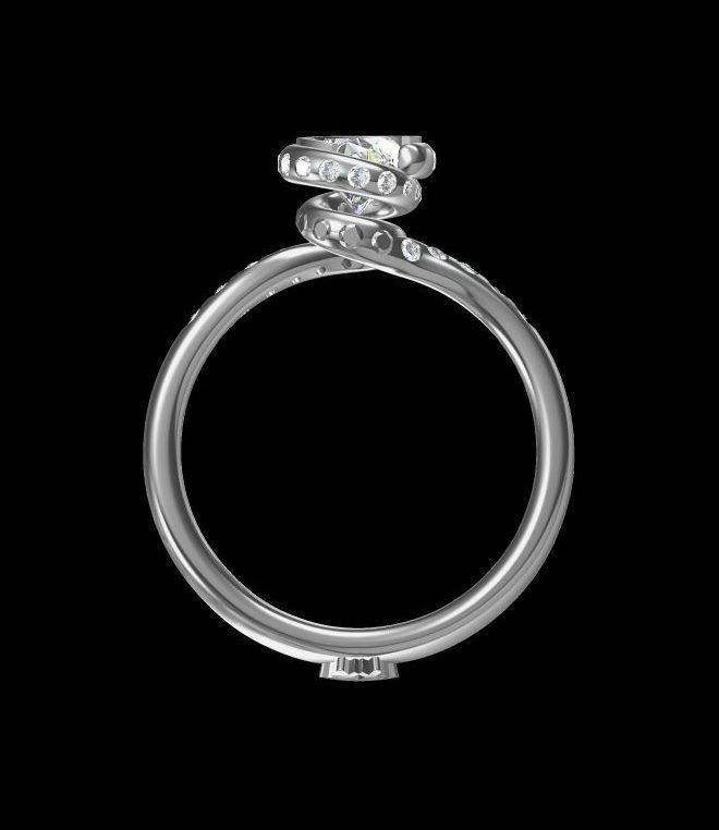 Moissanite Purpose Ring 3D print model_2