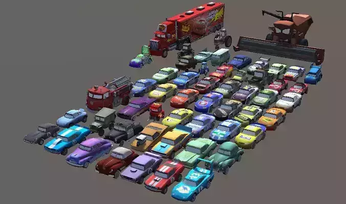 disney cars pack Free 3D model