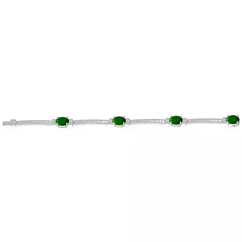 Oval and Round Diamond Bracelet