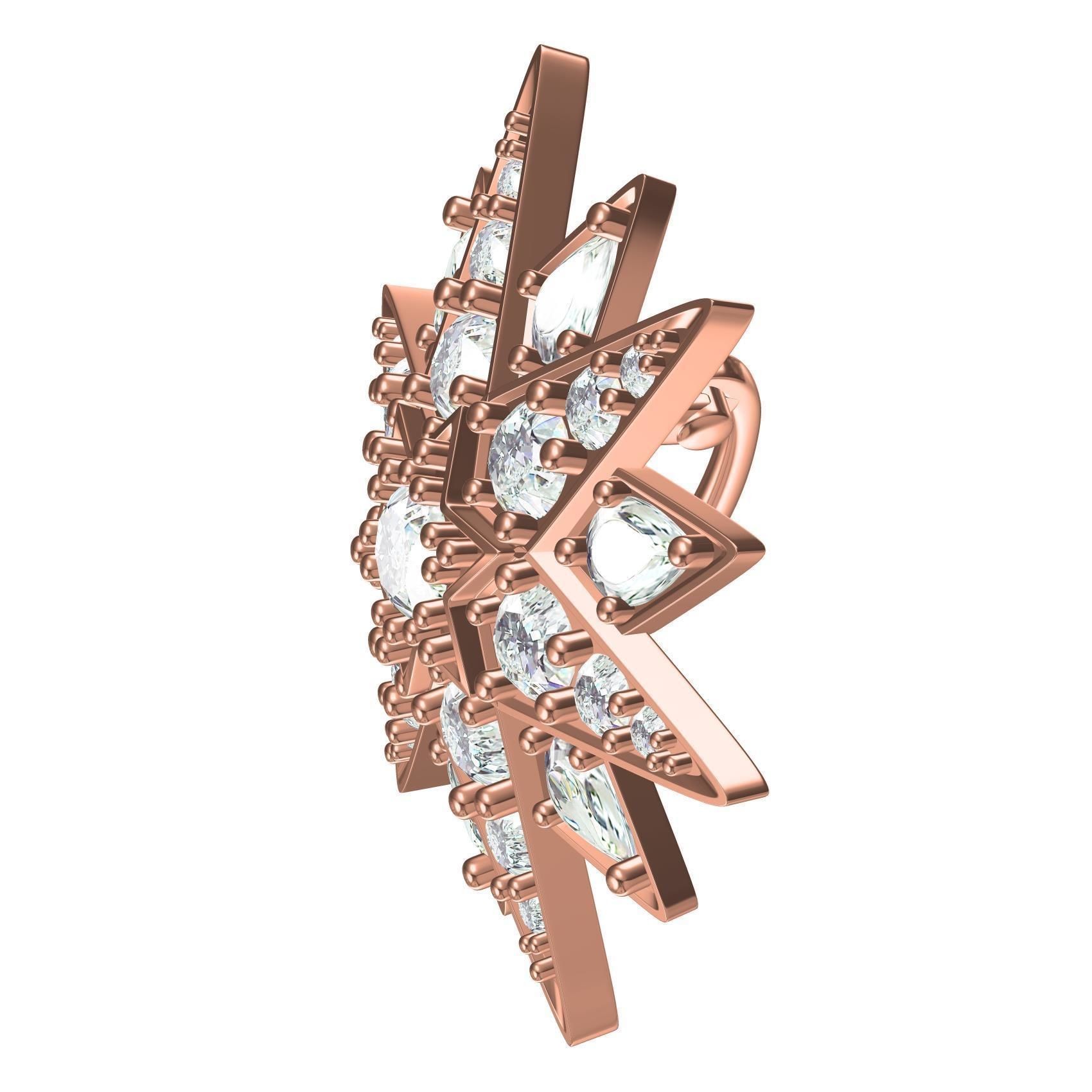 Antique Diamond Star Brooch 3D print model_6