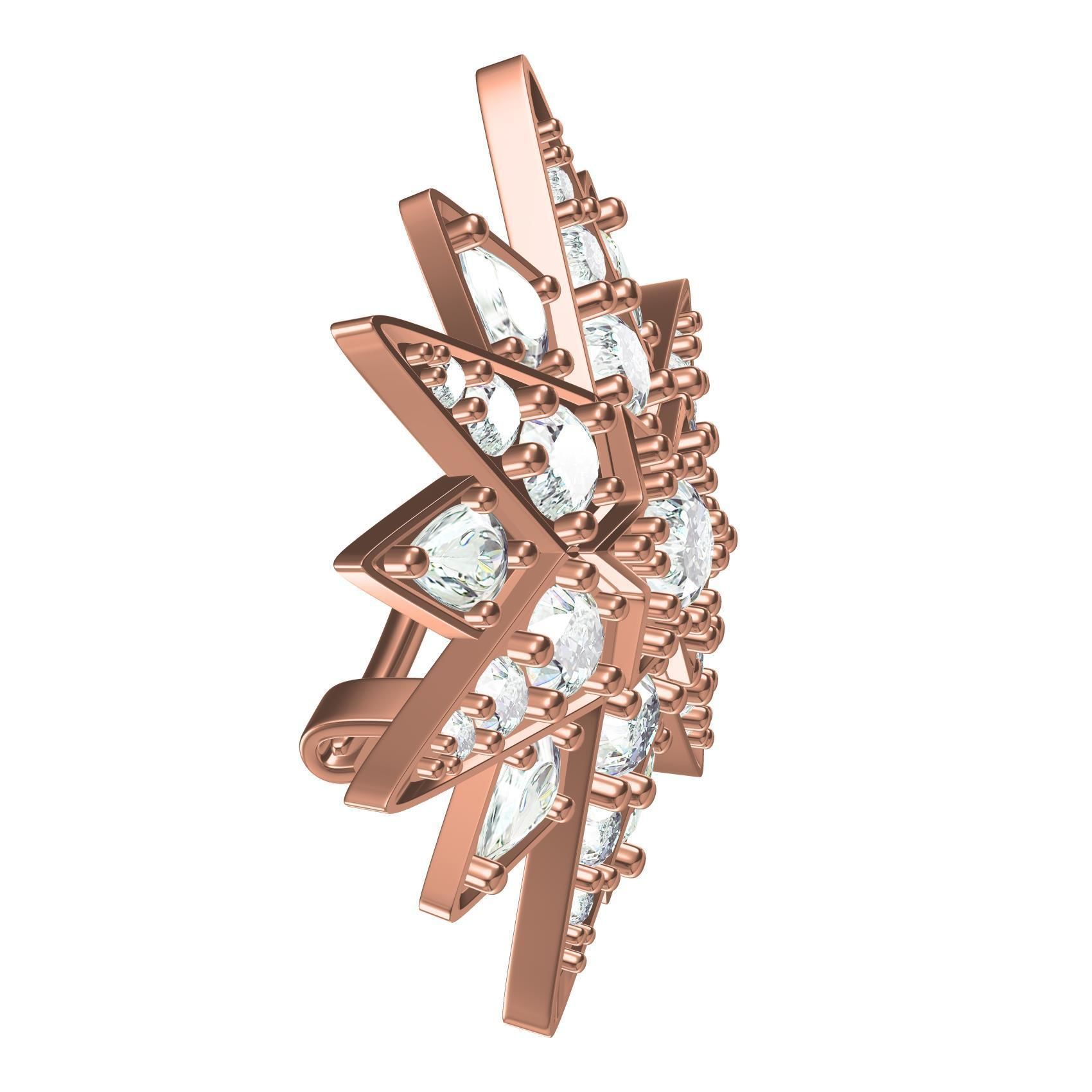 Antique Diamond Star Brooch 3D print model_7