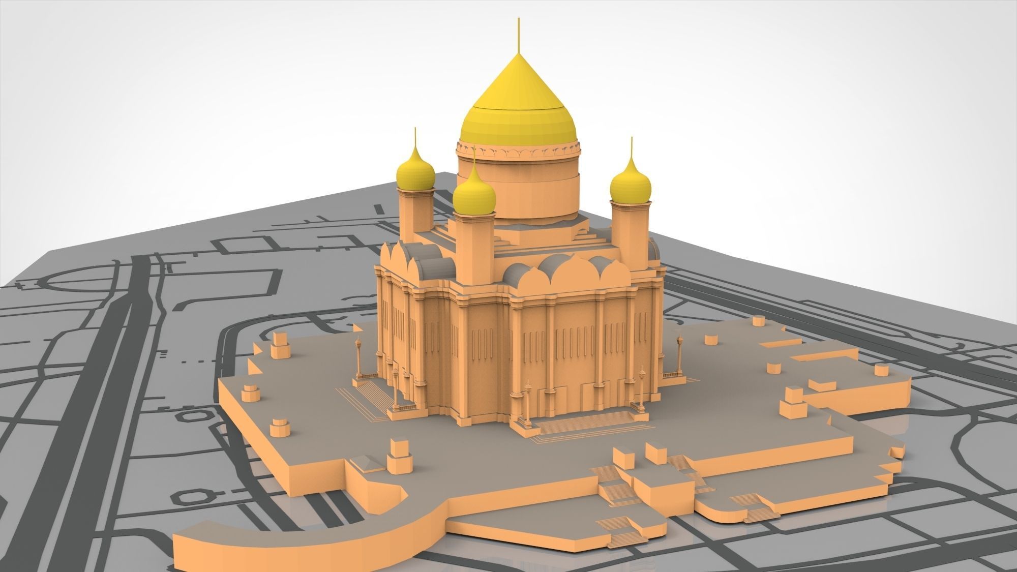 The Cathedral of Christ the Savior Moscow 3D model_2
