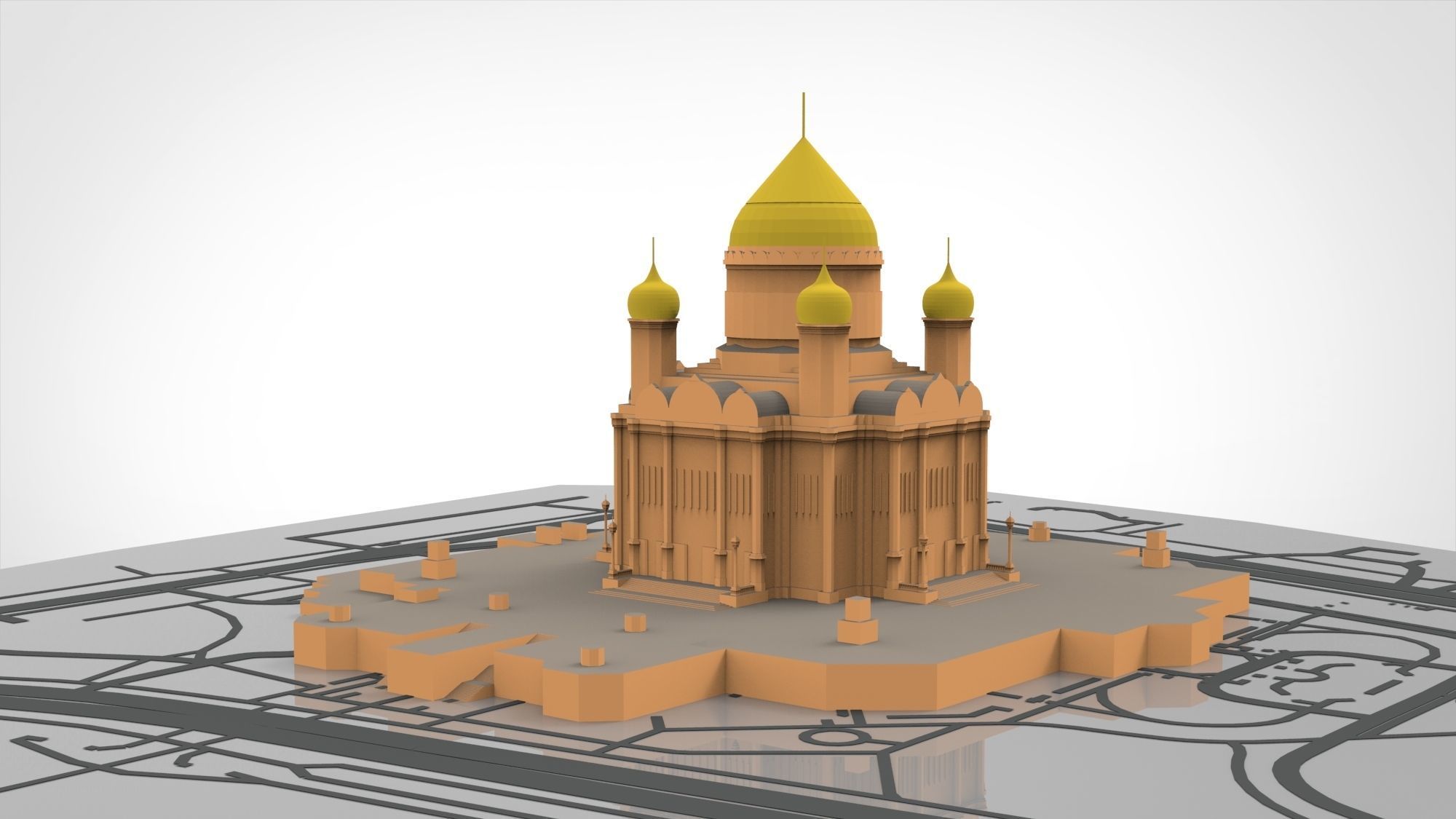 The Cathedral of Christ the Savior Moscow 3D model_3