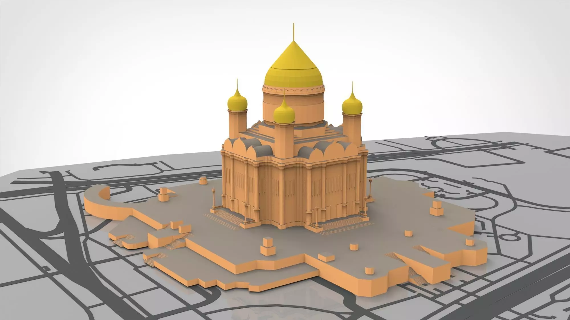 The Cathedral of Christ the Savior Moscow 3D model_0