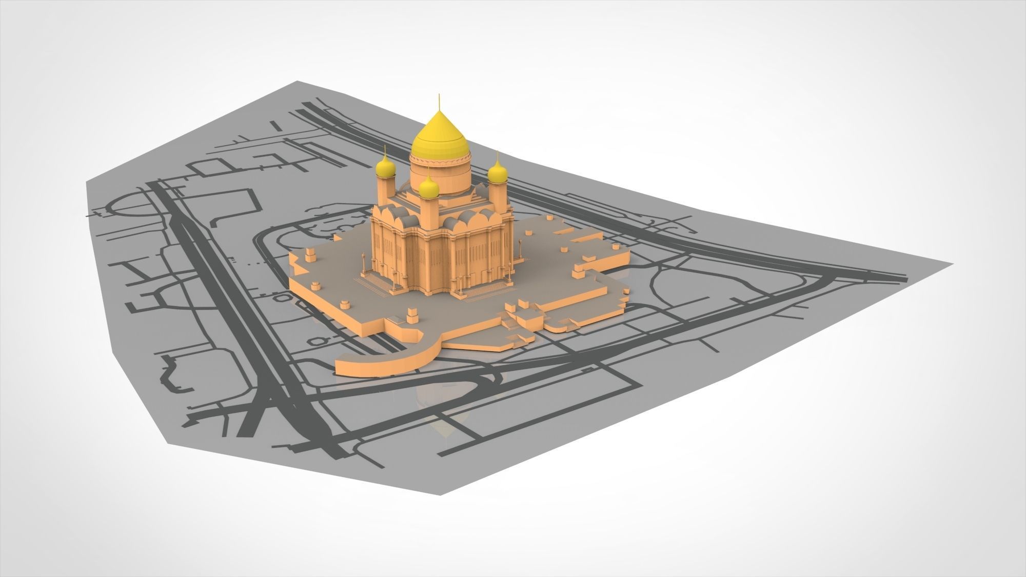 The Cathedral of Christ the Savior Moscow 3D model_9
