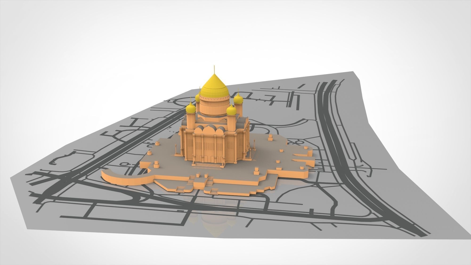 The Cathedral of Christ the Savior Moscow 3D model_8