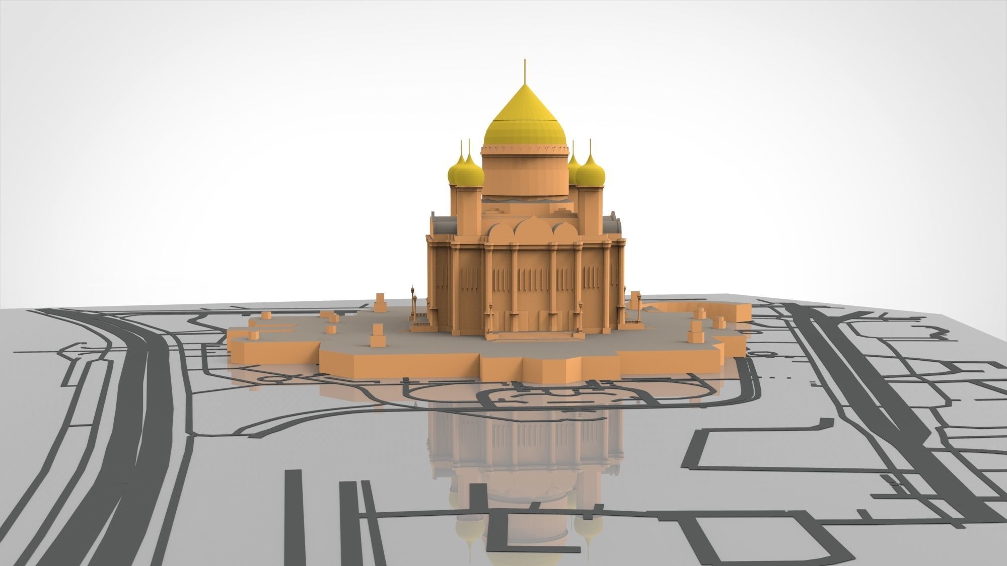 The Cathedral of Christ the Savior Moscow 3D model_7