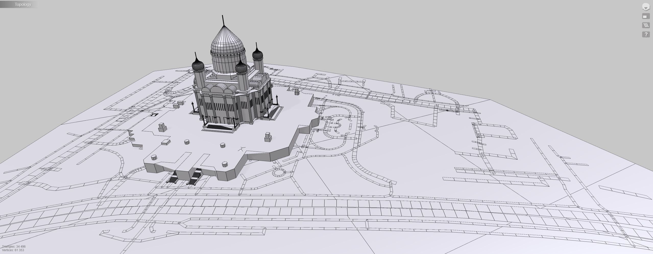 The Cathedral of Christ the Savior Moscow 3D model_12