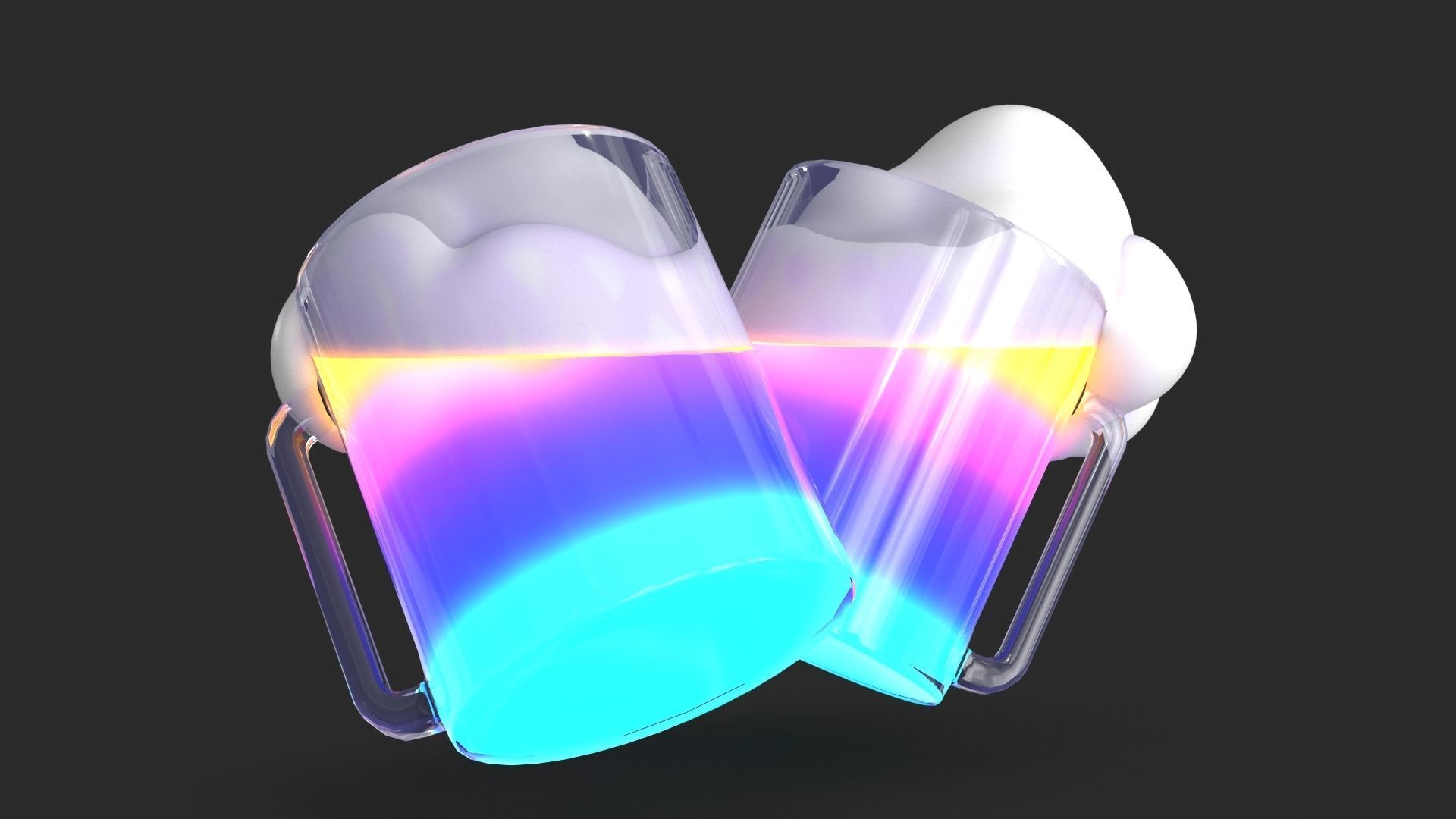 Cheers Icon Low-poly 3D model_6