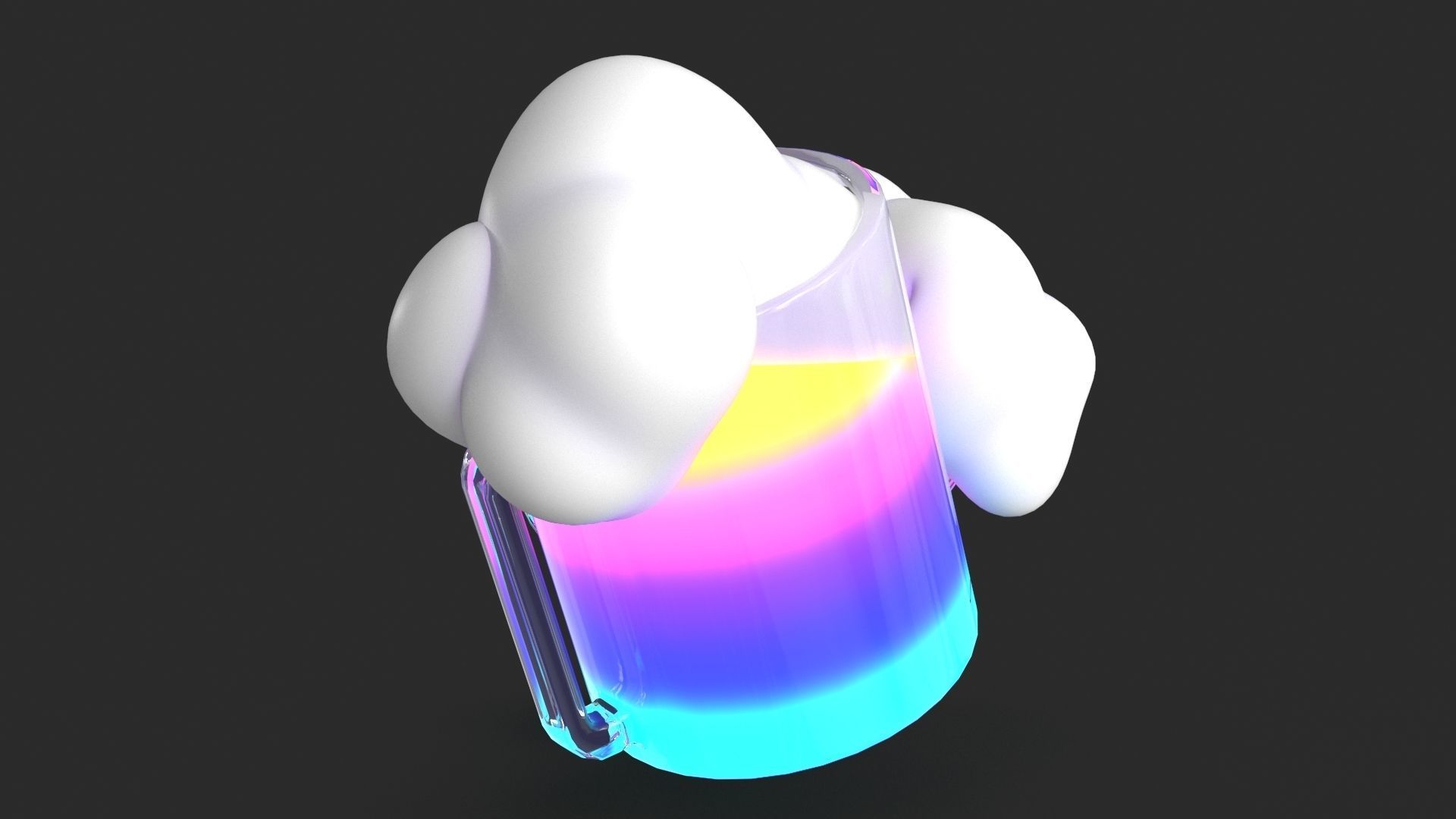 Cheers Icon Low-poly 3D model_3