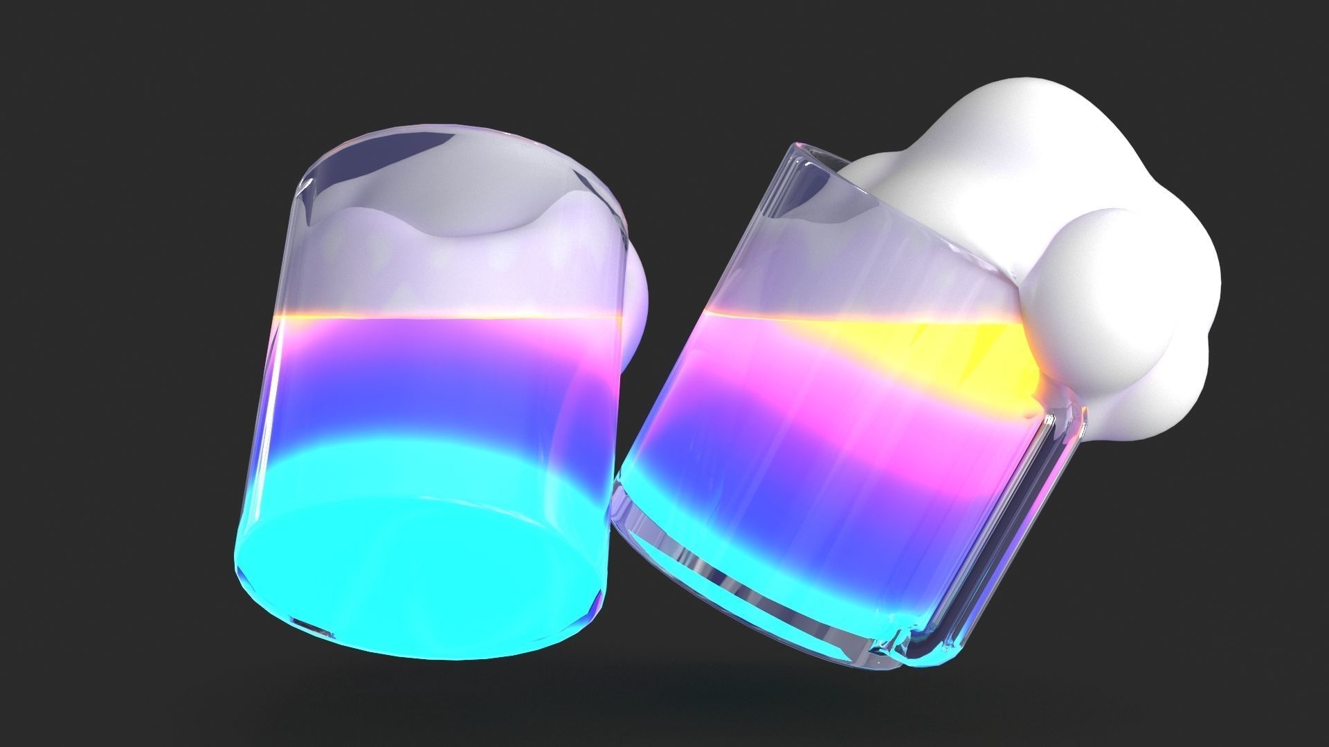 Cheers Icon Low-poly 3D model_5