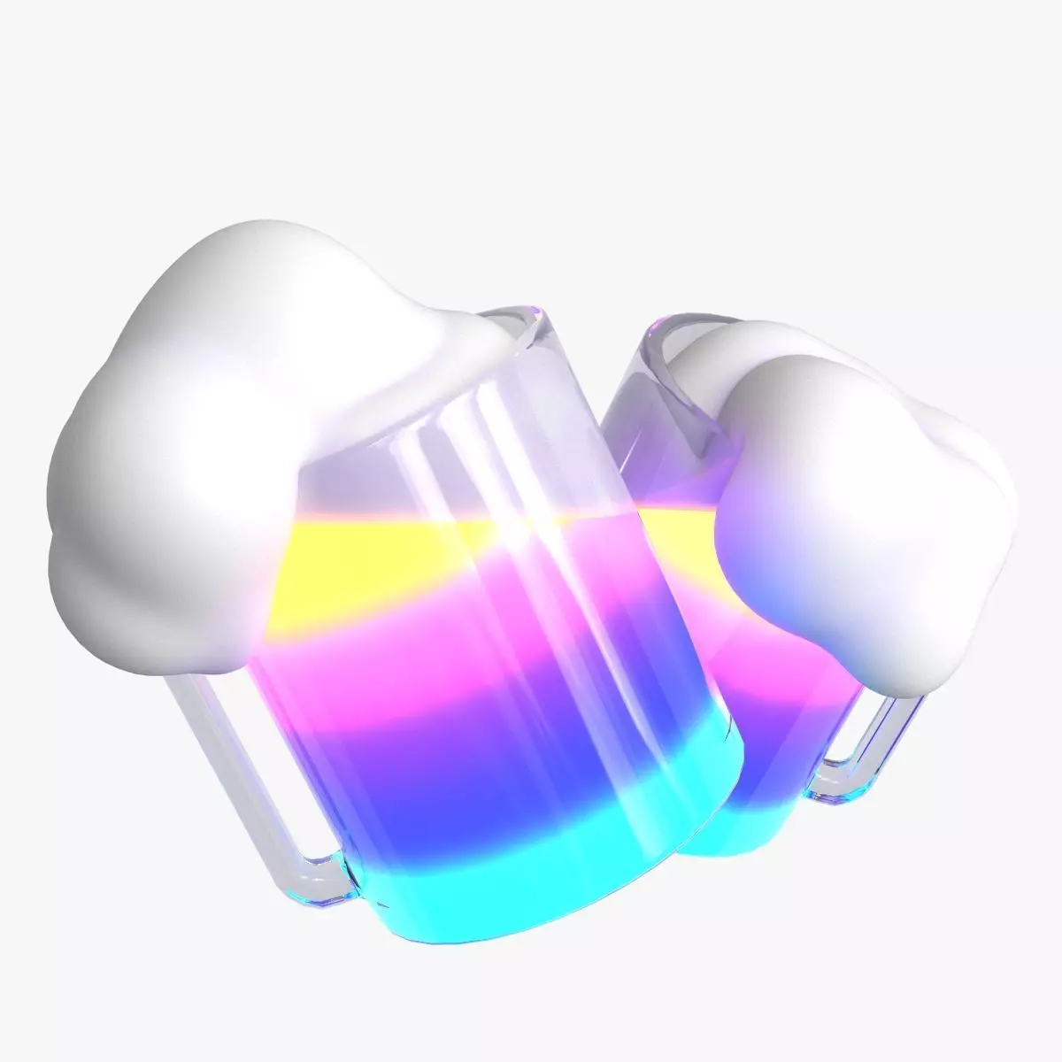 Cheers Icon Low-poly 3D model_0