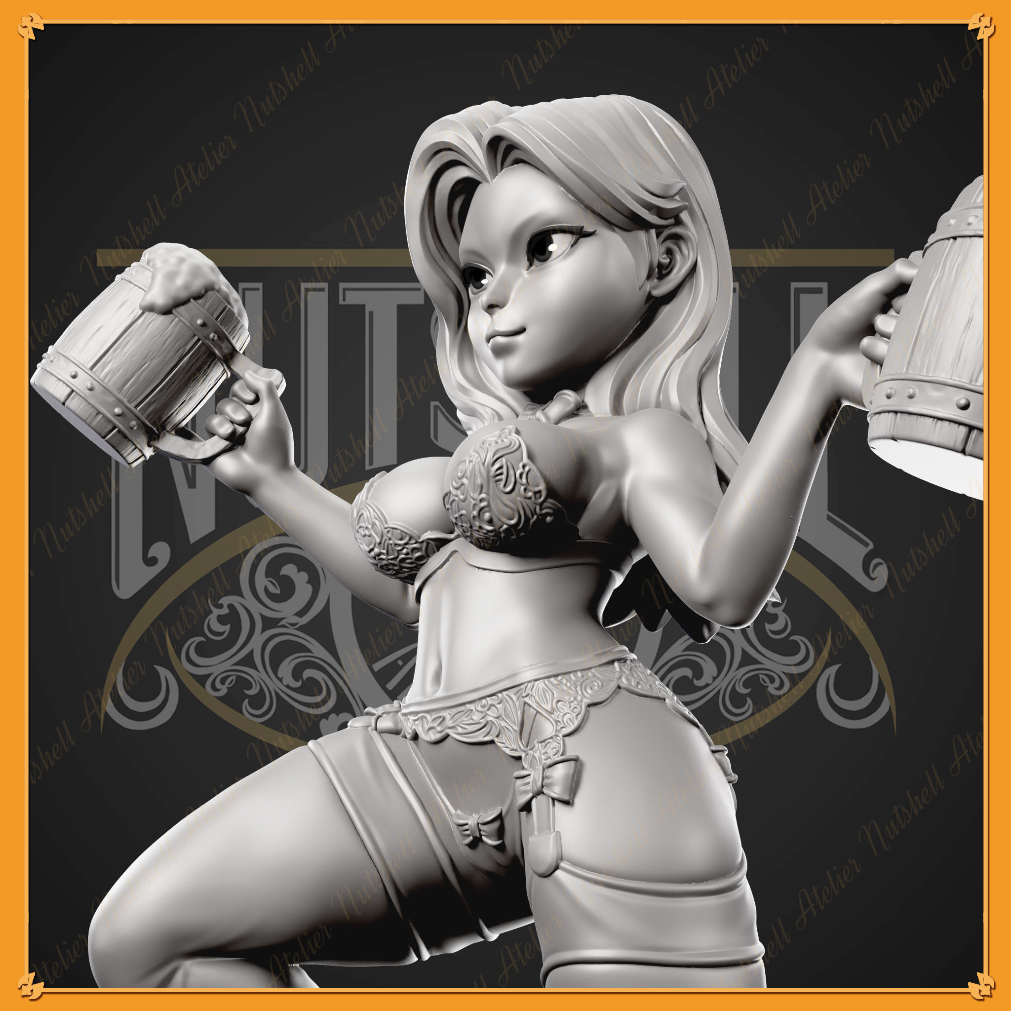 Nutshell Atelier - Chibi Barmaid -NSFW 3D print model_8