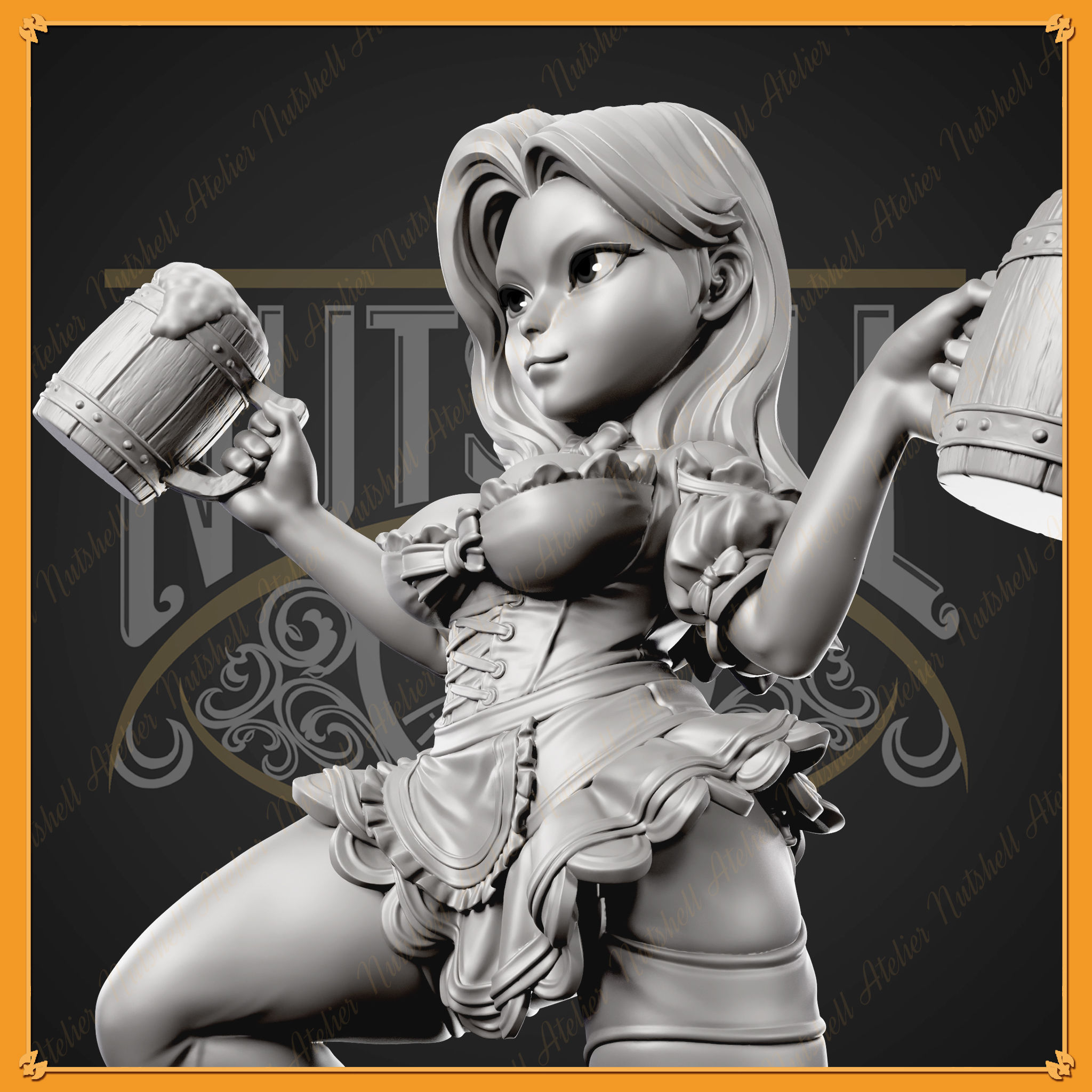 Nutshell Atelier - Chibi Barmaid -NSFW 3D print model_7