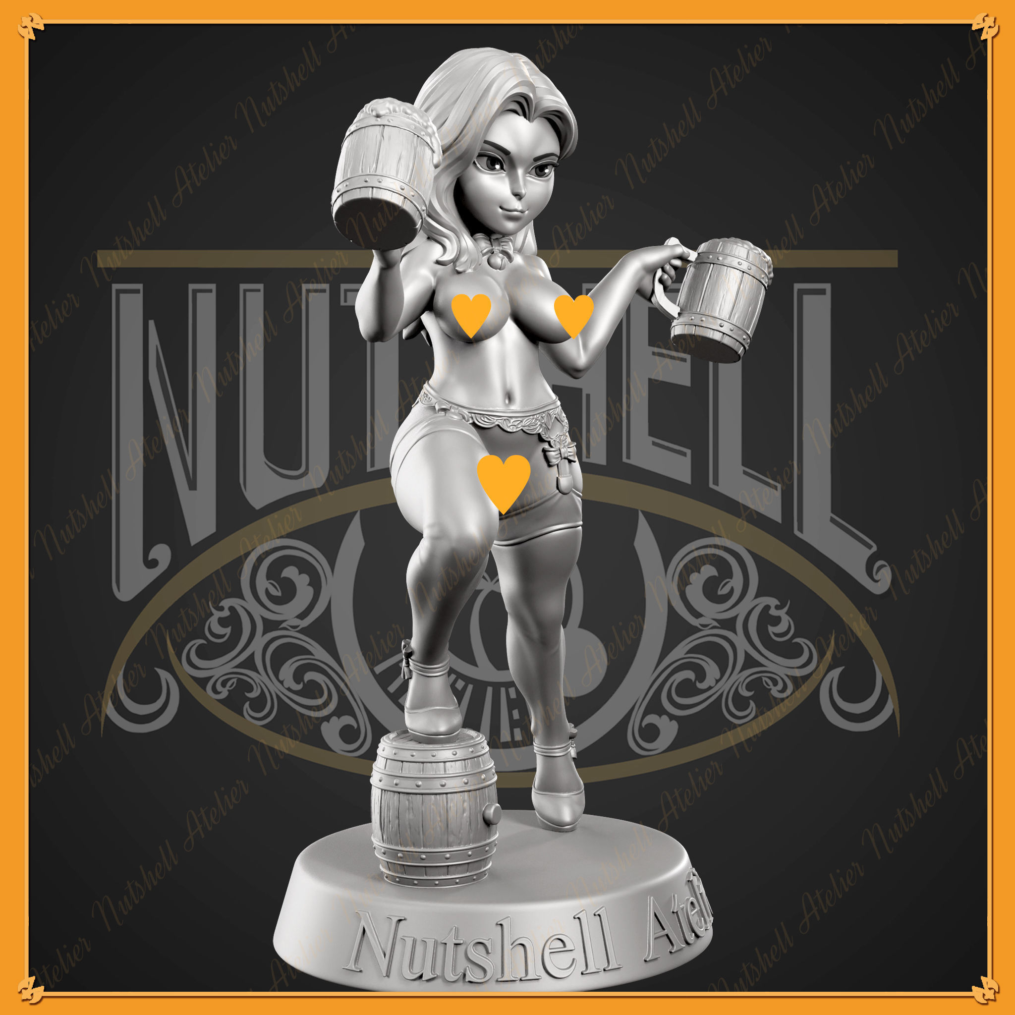 Nutshell Atelier - Chibi Barmaid -NSFW 3D print model_5