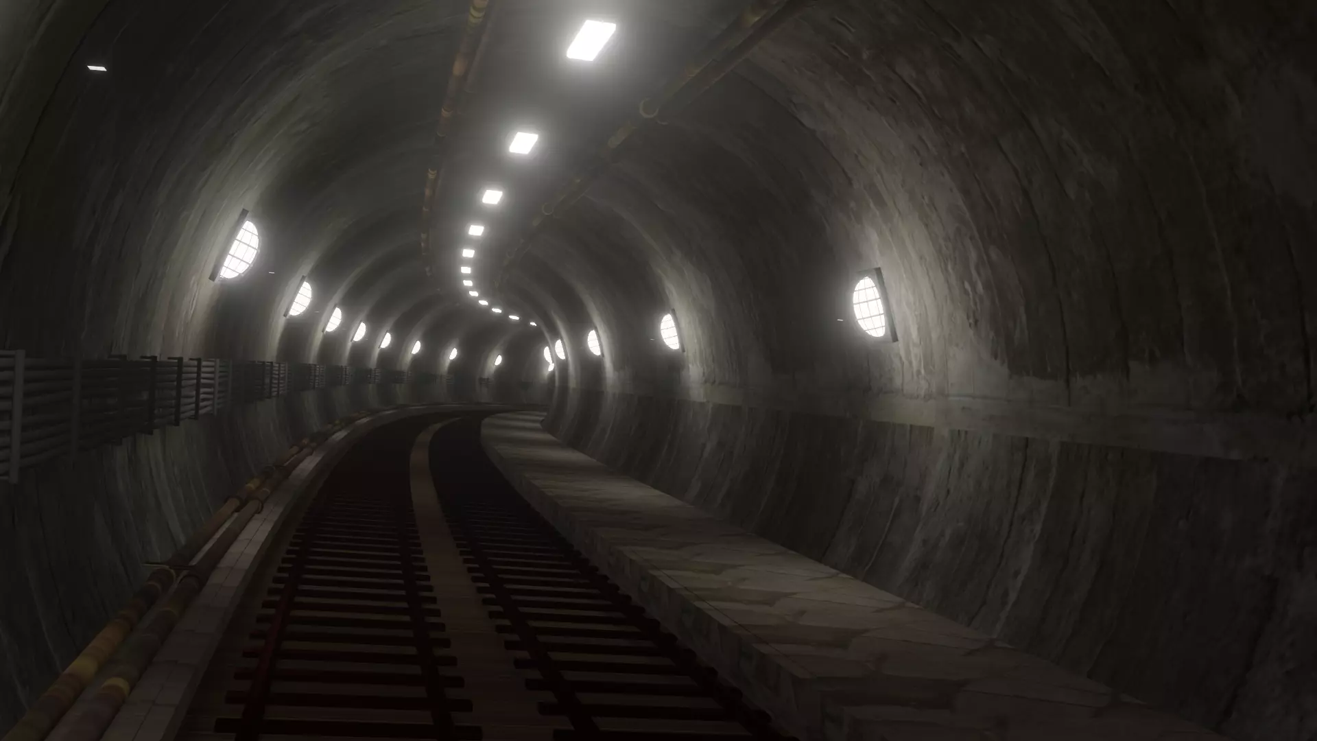 Subway Tunnel Low-poly 3D model