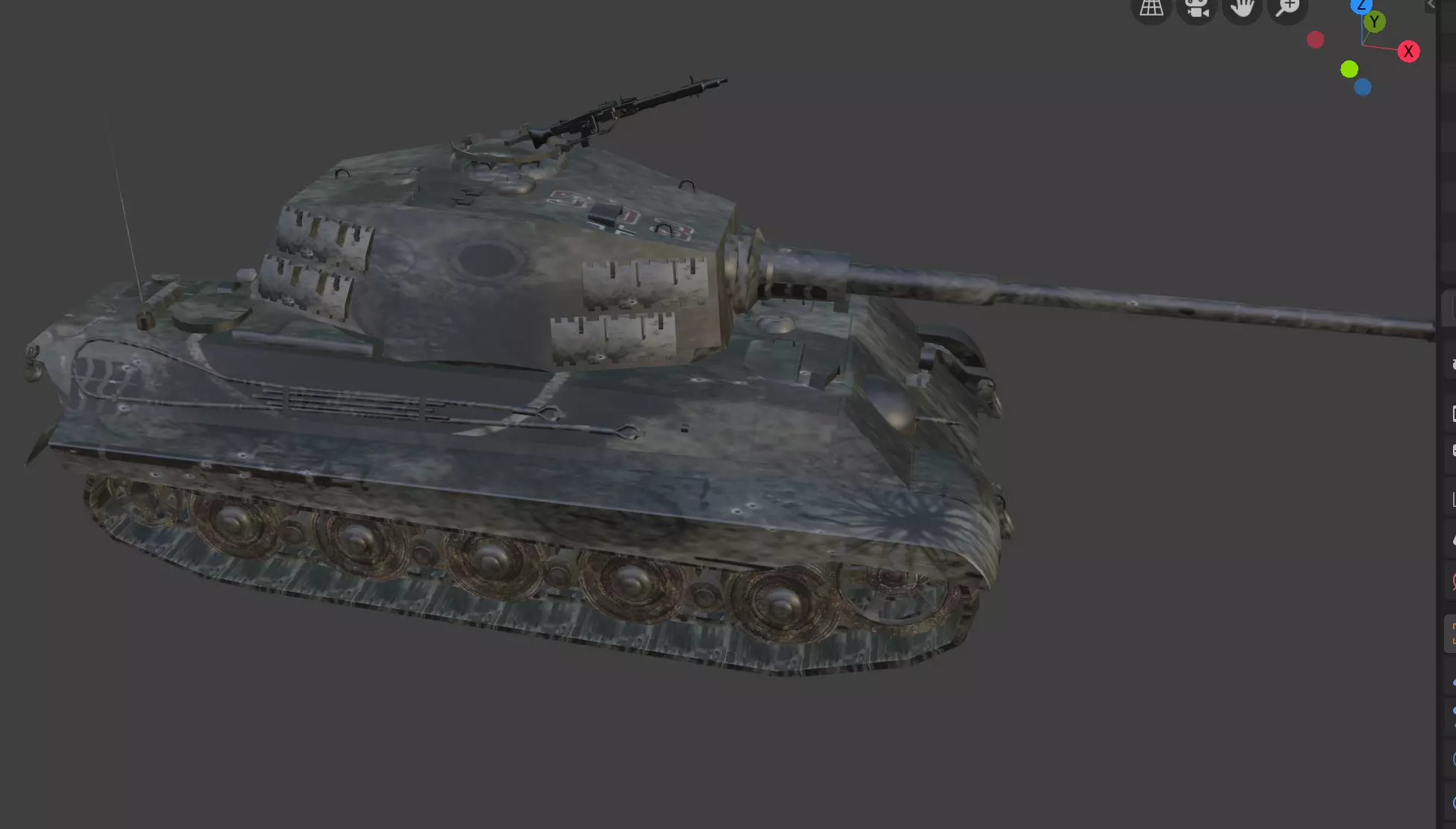 king tiger tank Low-poly 3D model_0